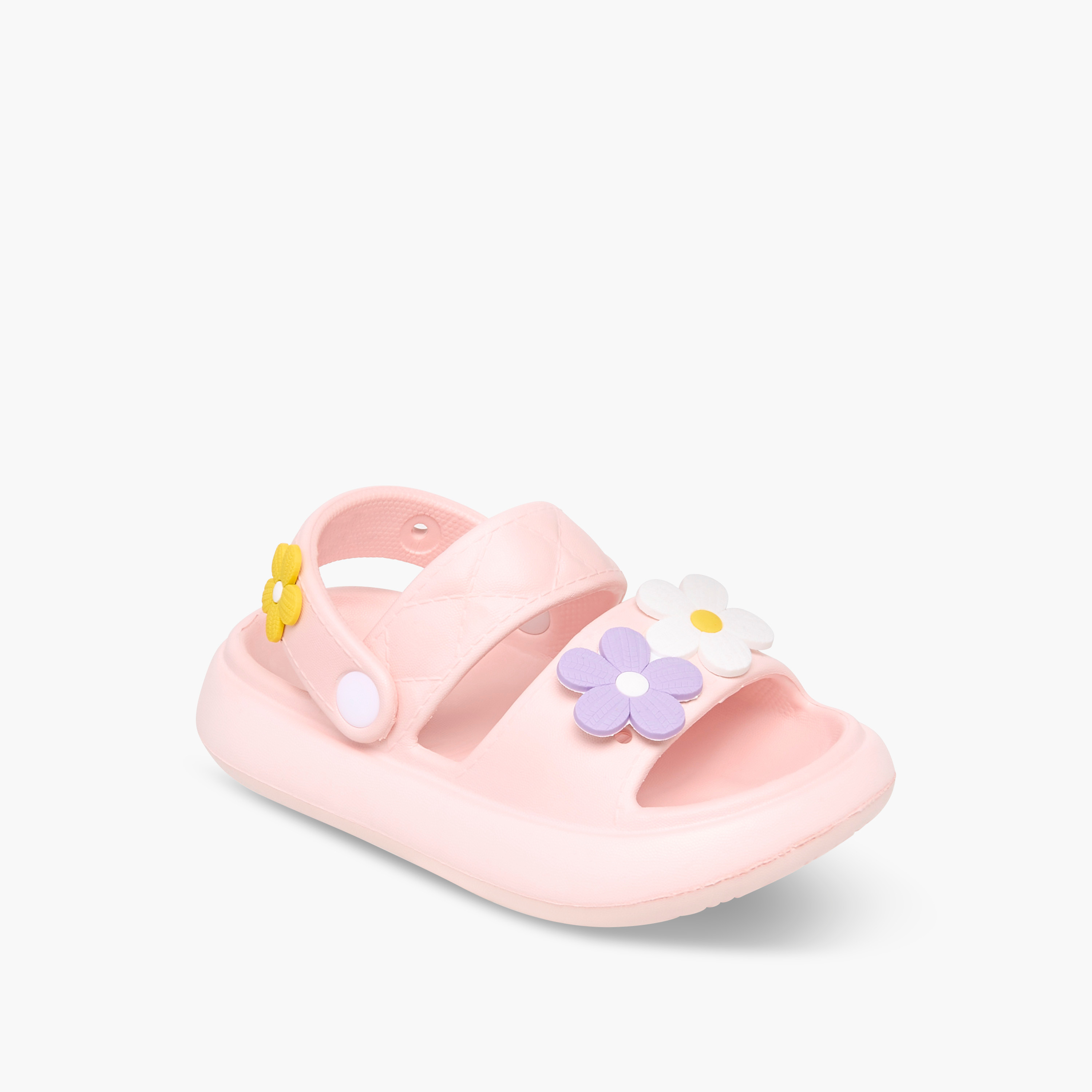 Aqua Flower Accent Sandals with Backstrap-girls-shoes-sandals-image-2