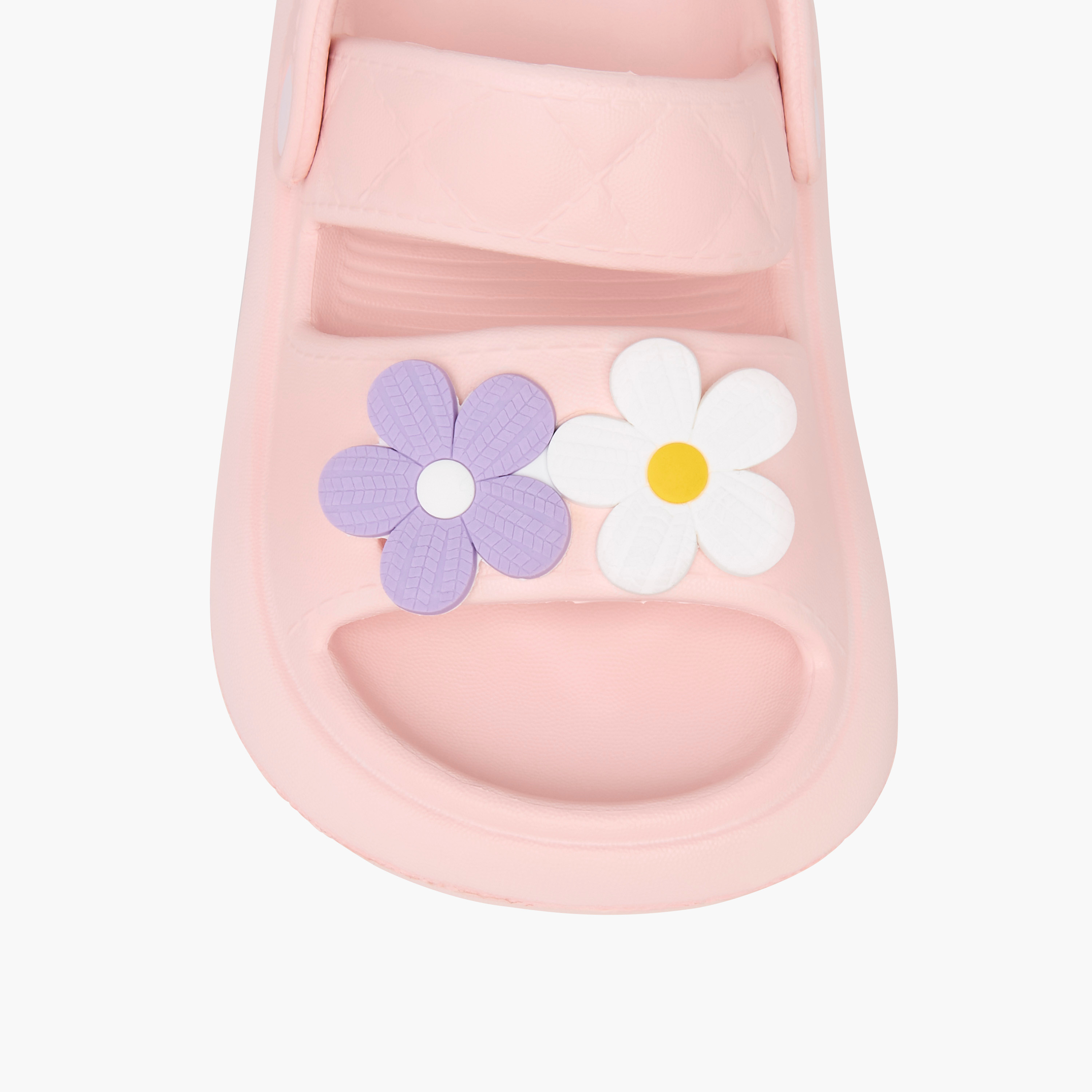 Aqua Flower Accent Sandals with Backstrap-girls-shoes-sandals-image-4