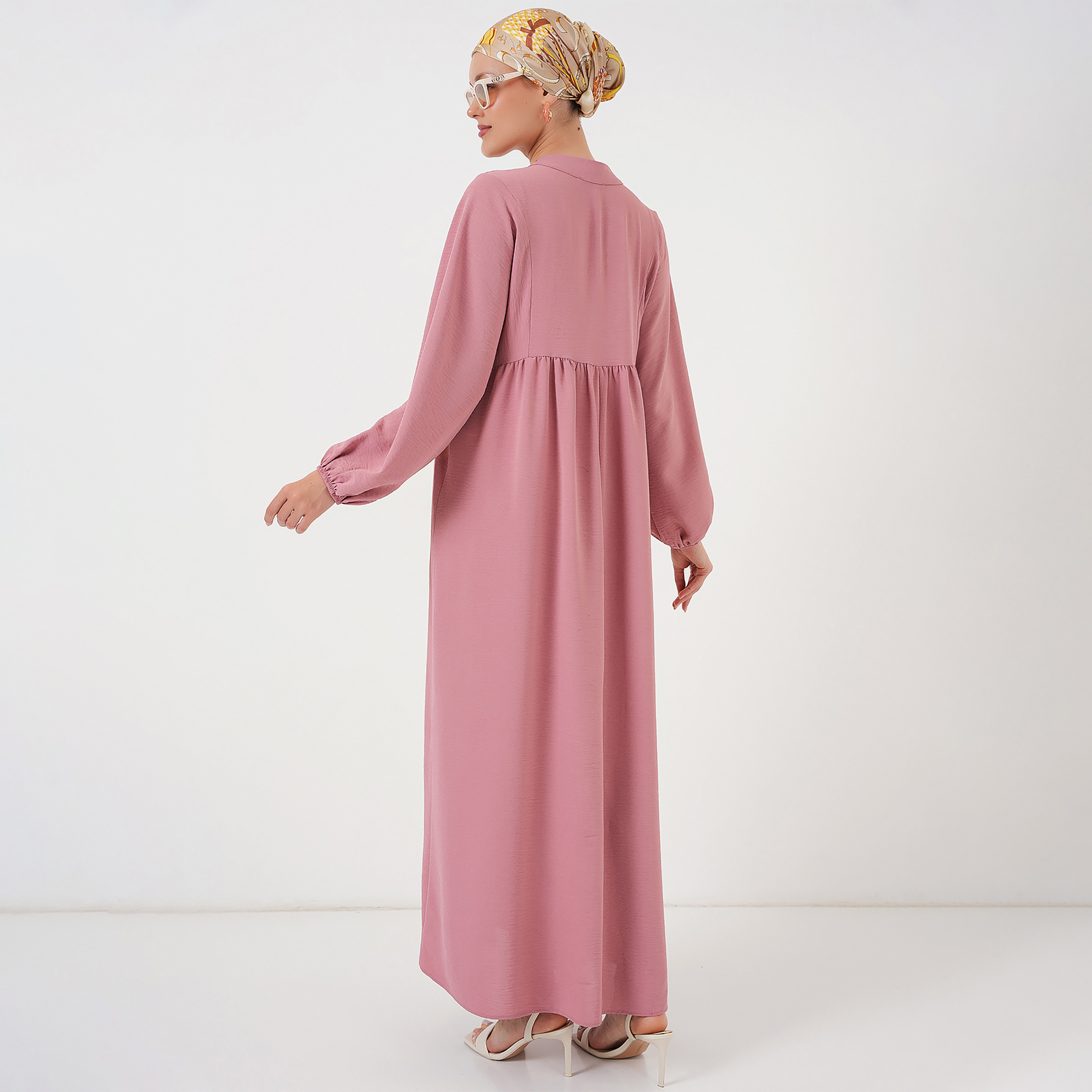 فستان ماكسي نسائي واسع بياقة ماندارين من بيجدارت-women-clothing-dresses-image-7