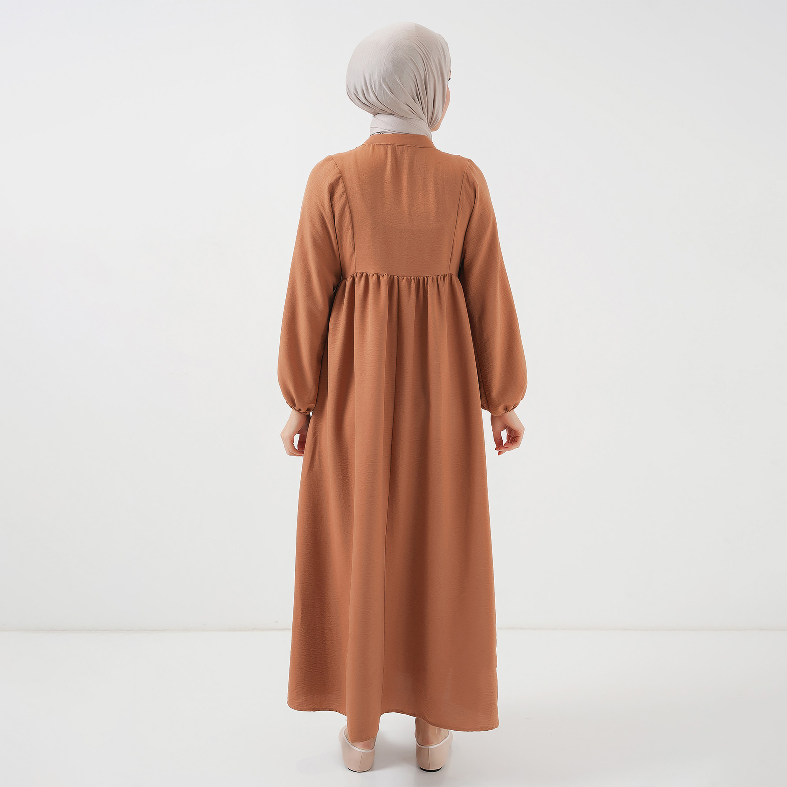 Bigdart Mandarin Collar Flared Maxi Women's Dress-women-clothing-dresses-image-3