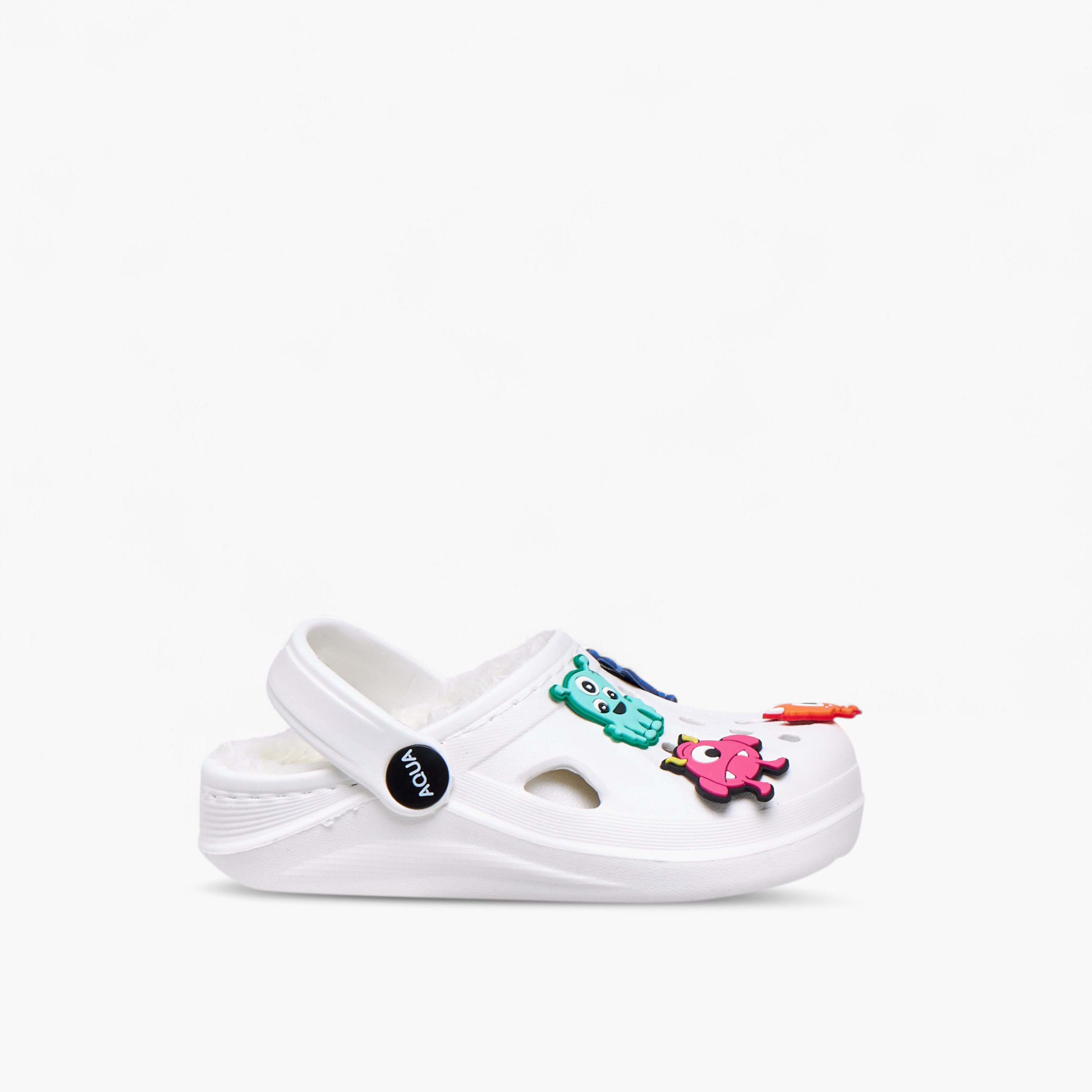 Aqua Boys Fur and Monster Jibbitz Detail Clogs-boys-shoes-sandals-image-3