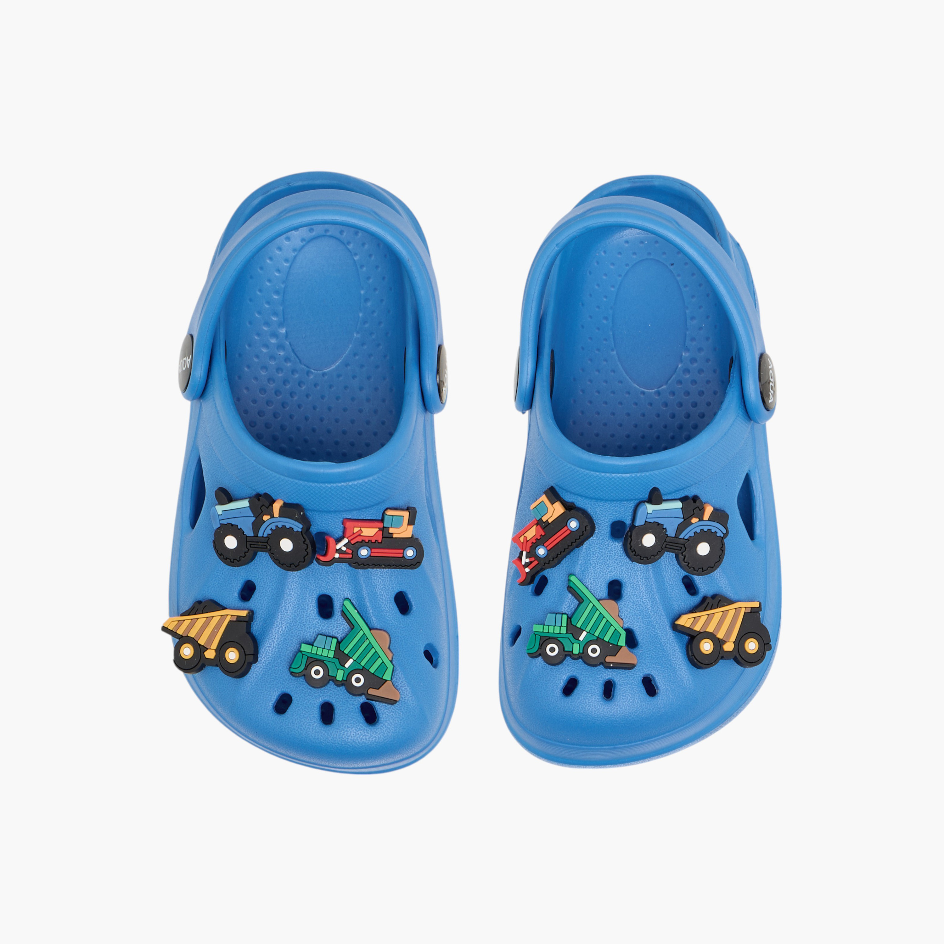 Aqua Vehicle Jibbitz Accent Clogs with Backstrap-girls-shoes-sandals-image-1