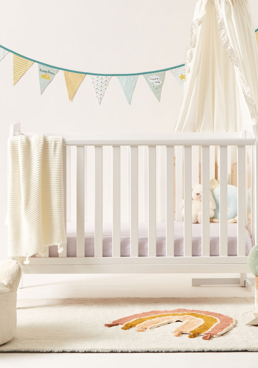 Juniors Celeste Wooden Crib - White (Up to 5 years)-Baby Cribs-image-1