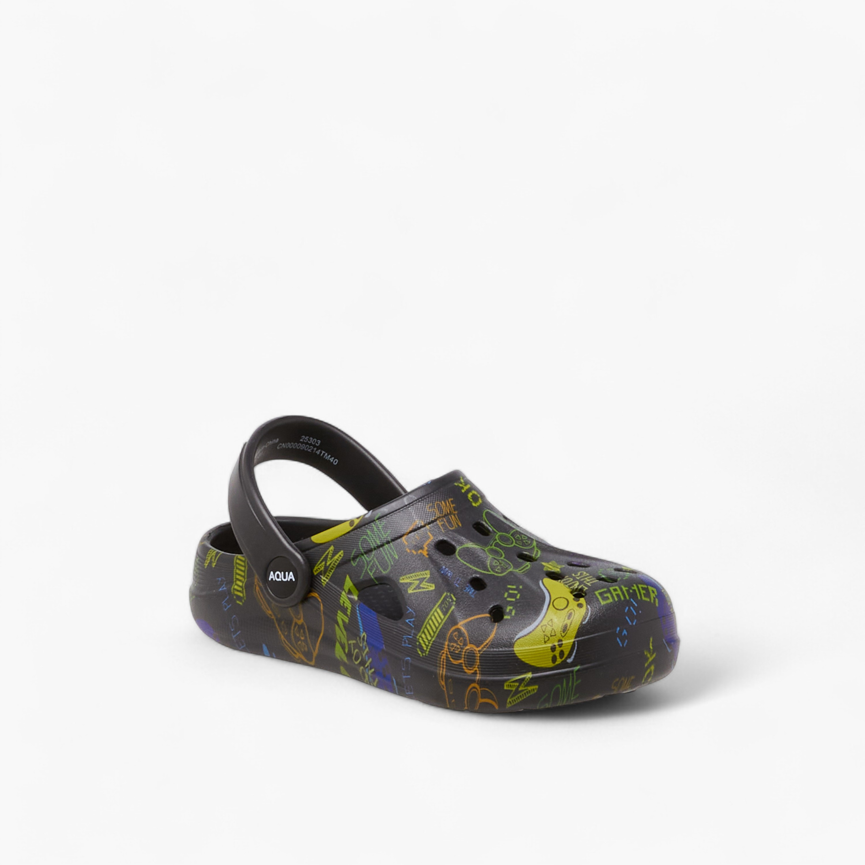Aqua Boys Game Print Clogs-boys-shoes-sandals-image-2