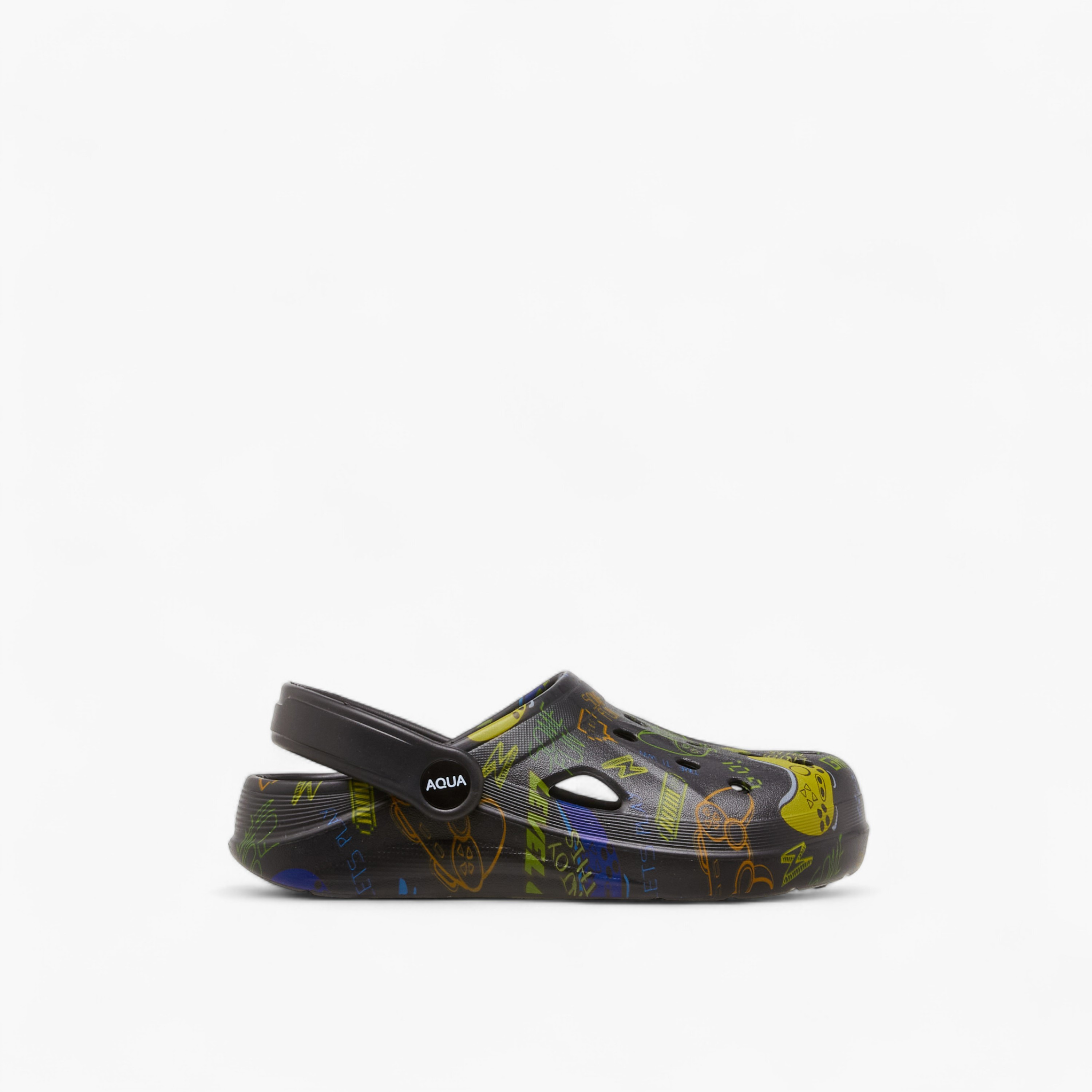 Aqua Boys Game Print Clogs-boys-shoes-sandals-image-3