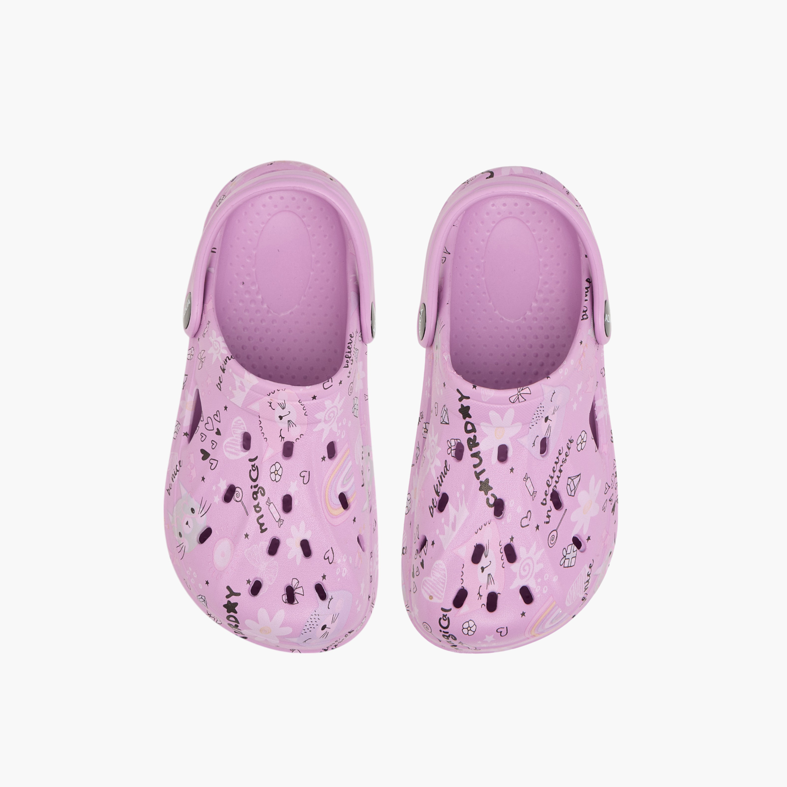 Aqua Printed Clogs with Backstrap-girls-shoes-sandals-image-1