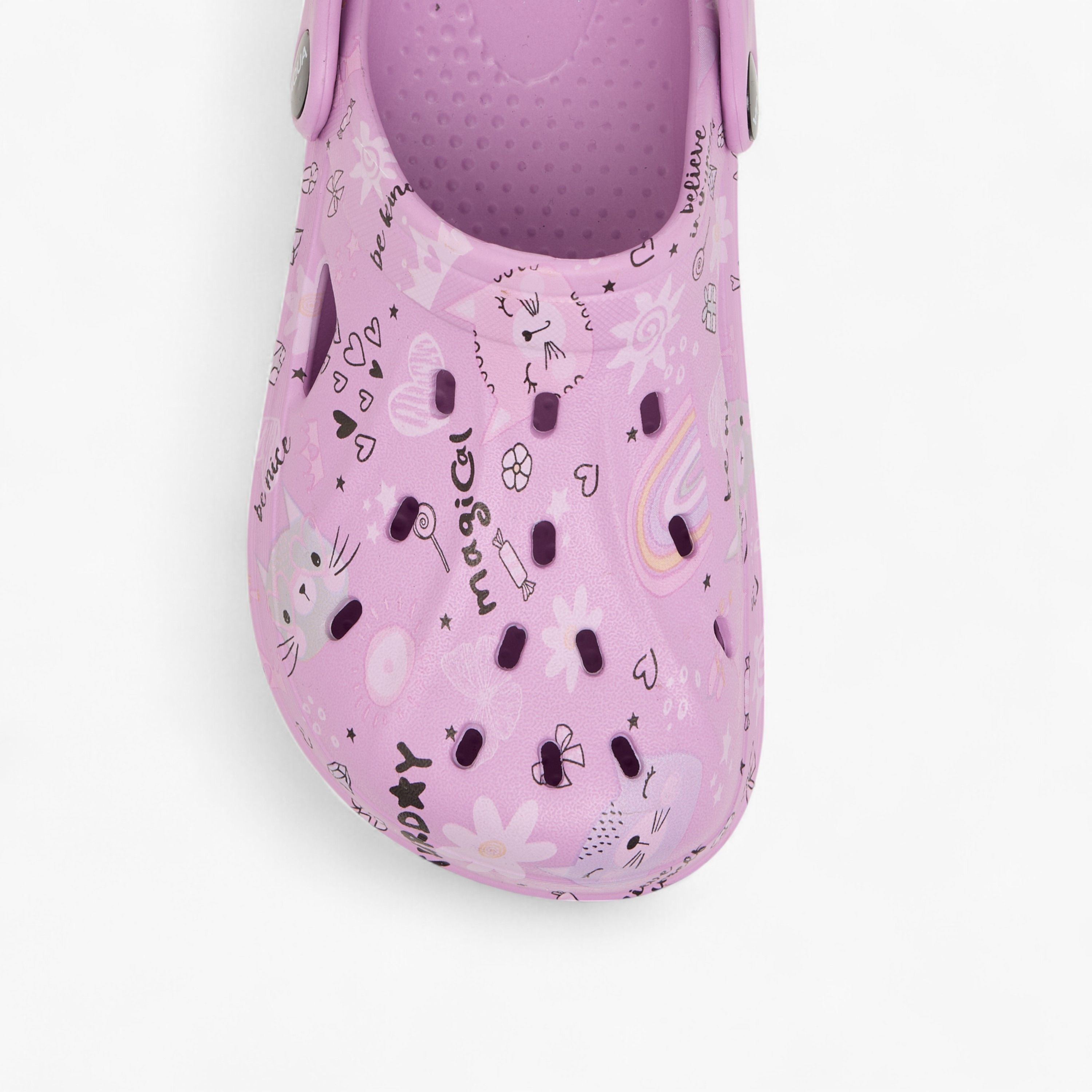 Aqua Printed Clogs with Backstrap-girls-shoes-sandals-image-4