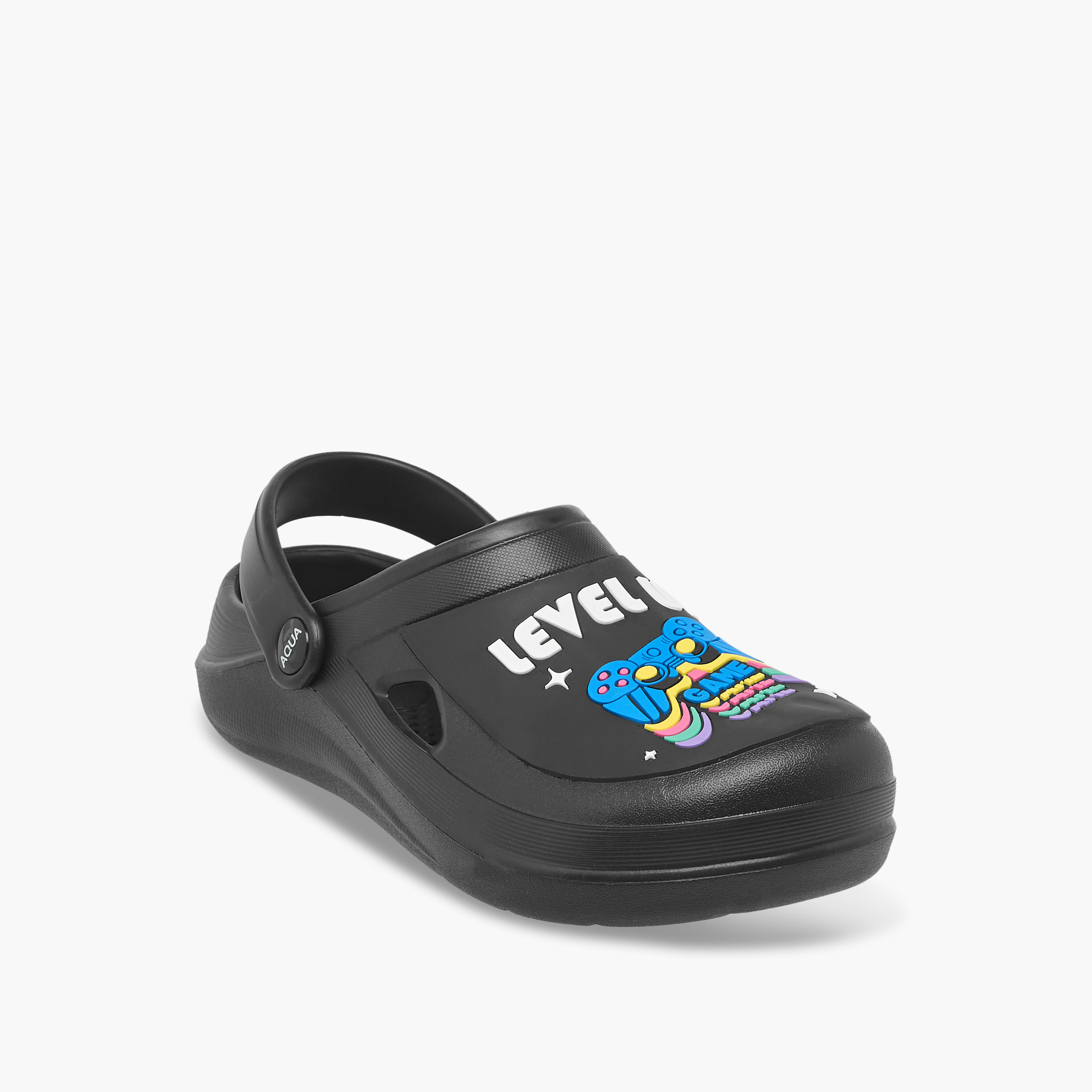 Aqua Boys Game Applique Clogs-boys-shoes-sandals-image-2
