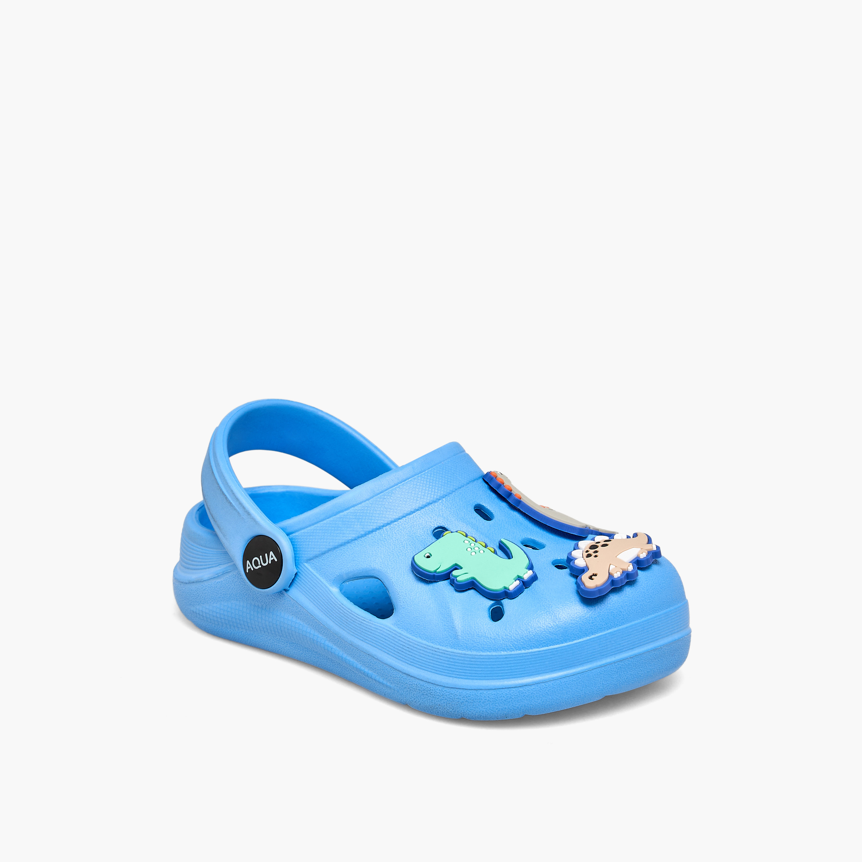 Aqua Boys Dinosaur Applique Clogs-boys-shoes-flipflopsandslides-image-2