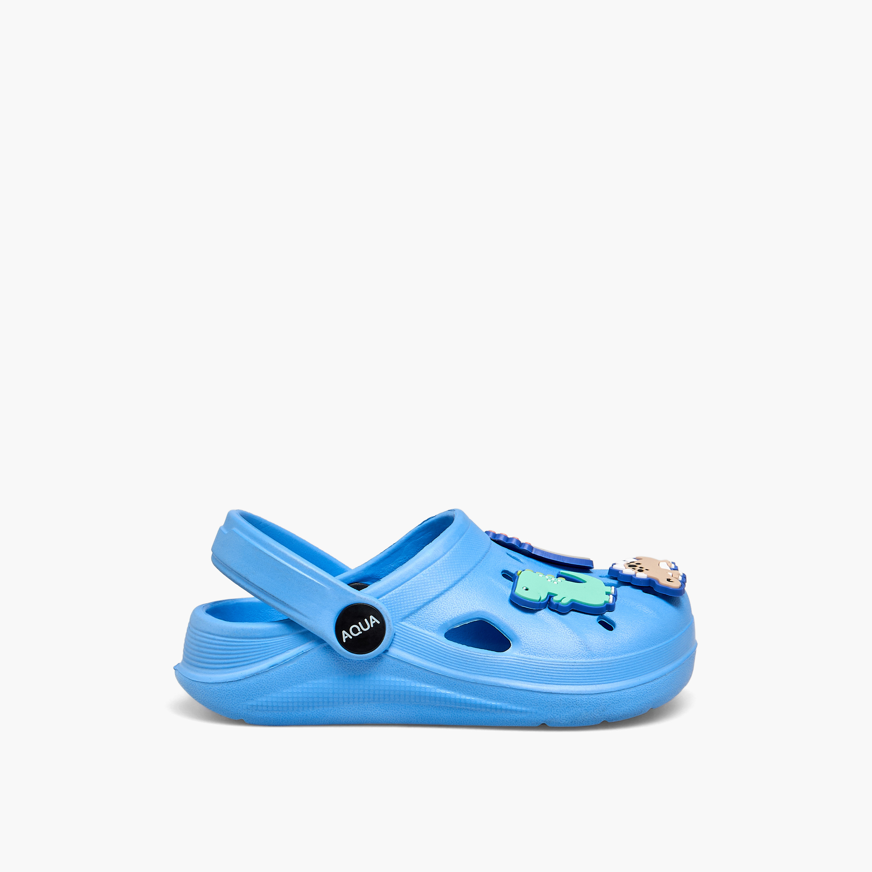 Aqua Boys Dinosaur Applique Clogs-boys-shoes-flipflopsandslides-image-3