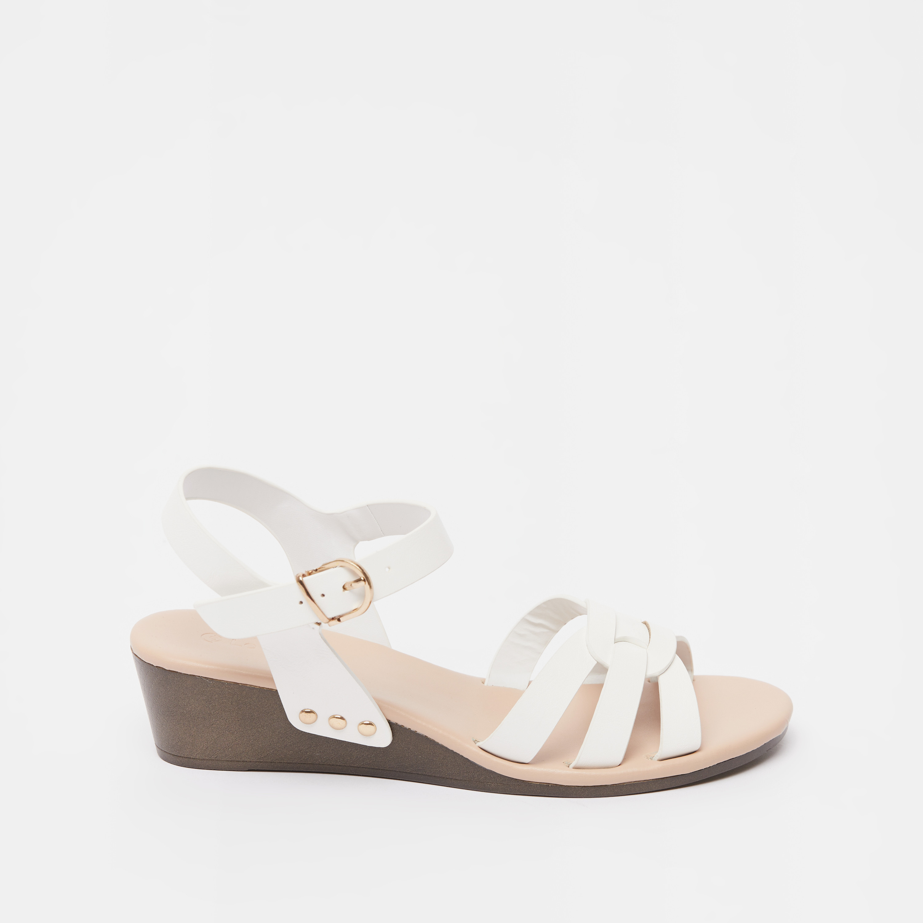 Le Confort Open Toe Strap Sandals with Buckle Closure and Wedge Heel-women-shoes-heels-image-1