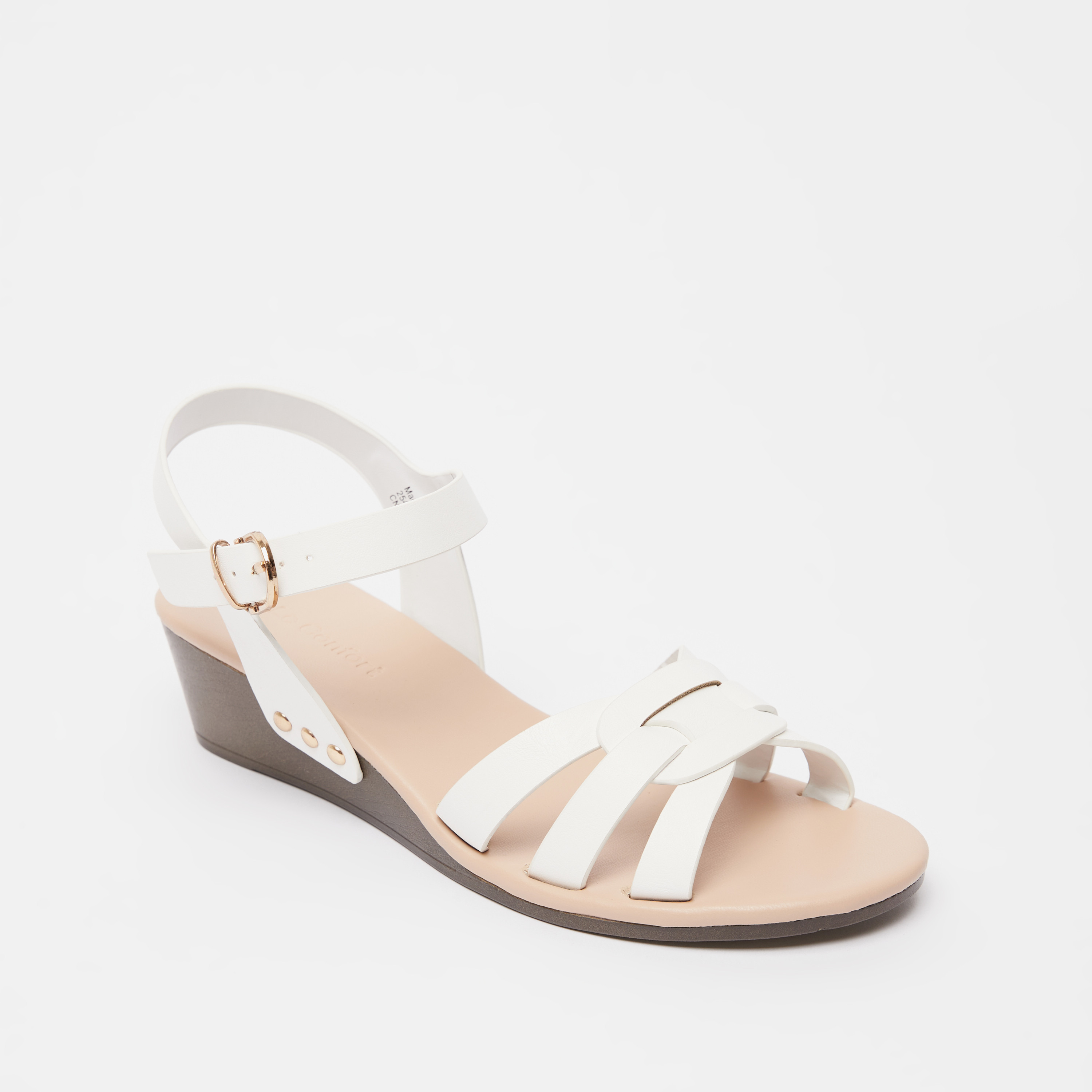 Le Confort Open Toe Strap Sandals with Buckle Closure and Wedge Heel-women-shoes-heels-image-2