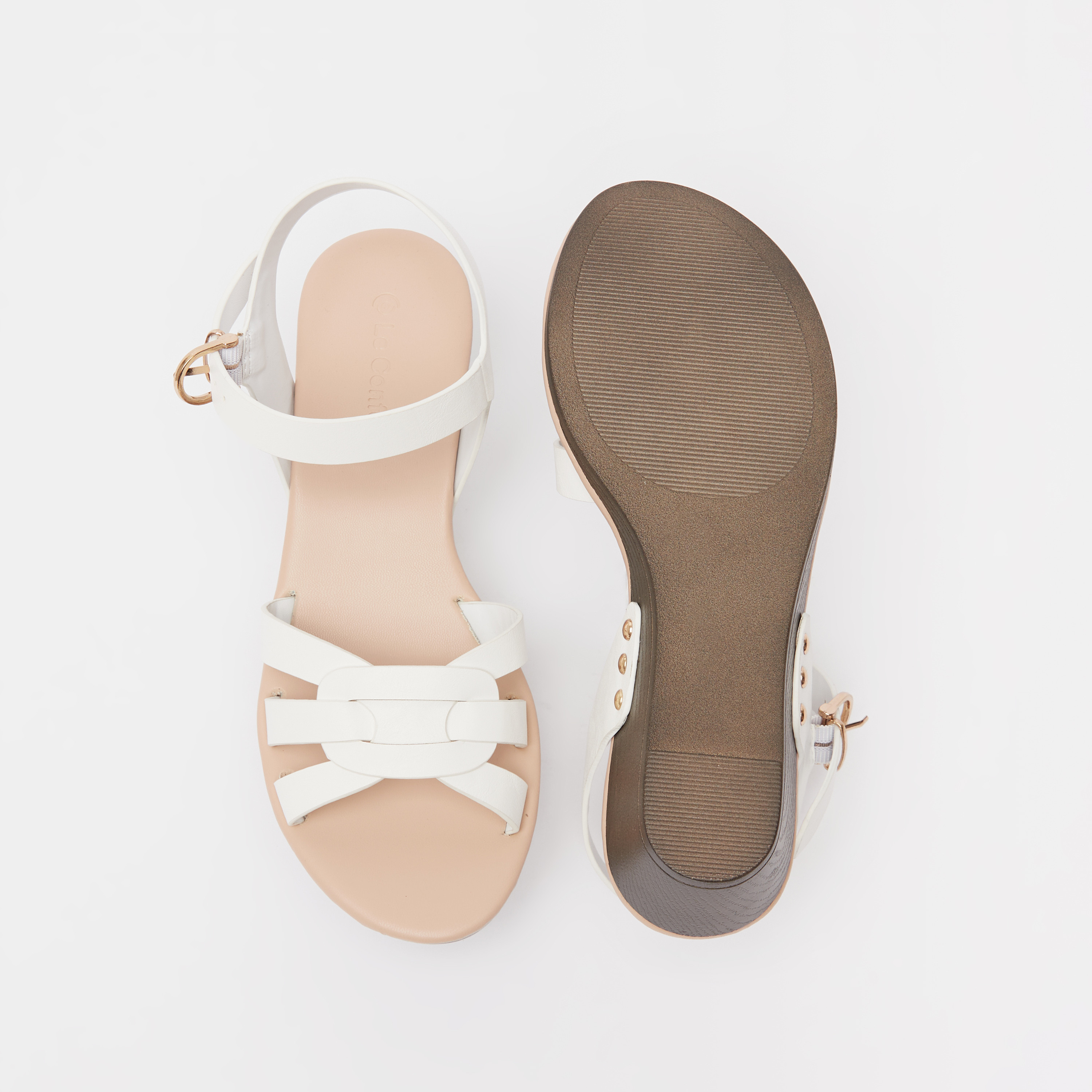 Le Confort Open Toe Strap Sandals with Buckle Closure and Wedge Heel-women-shoes-heels-image-5