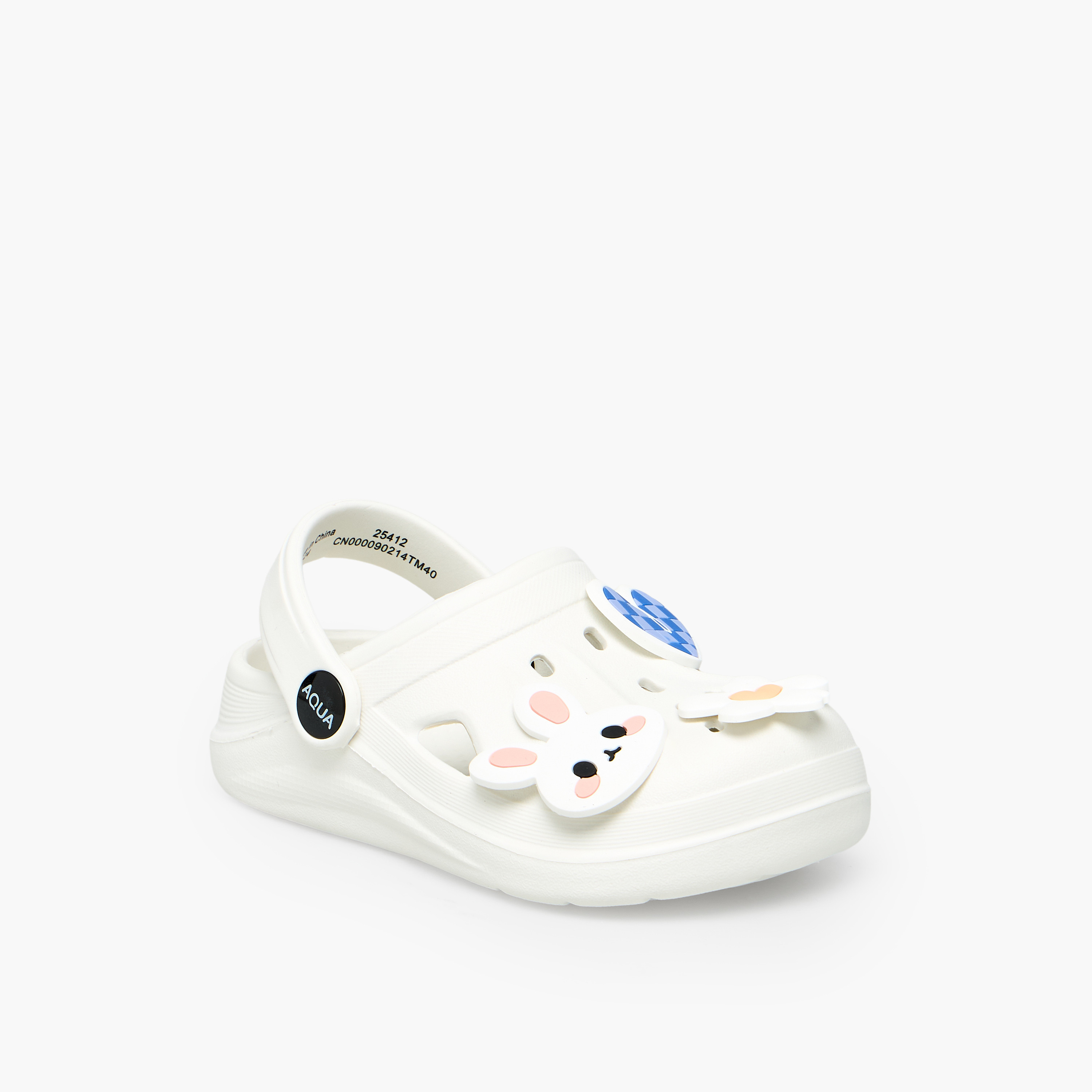 Aqua Girls Bunny and Floral Jibbitz Clogs-girls-shoes-sandals-image-2