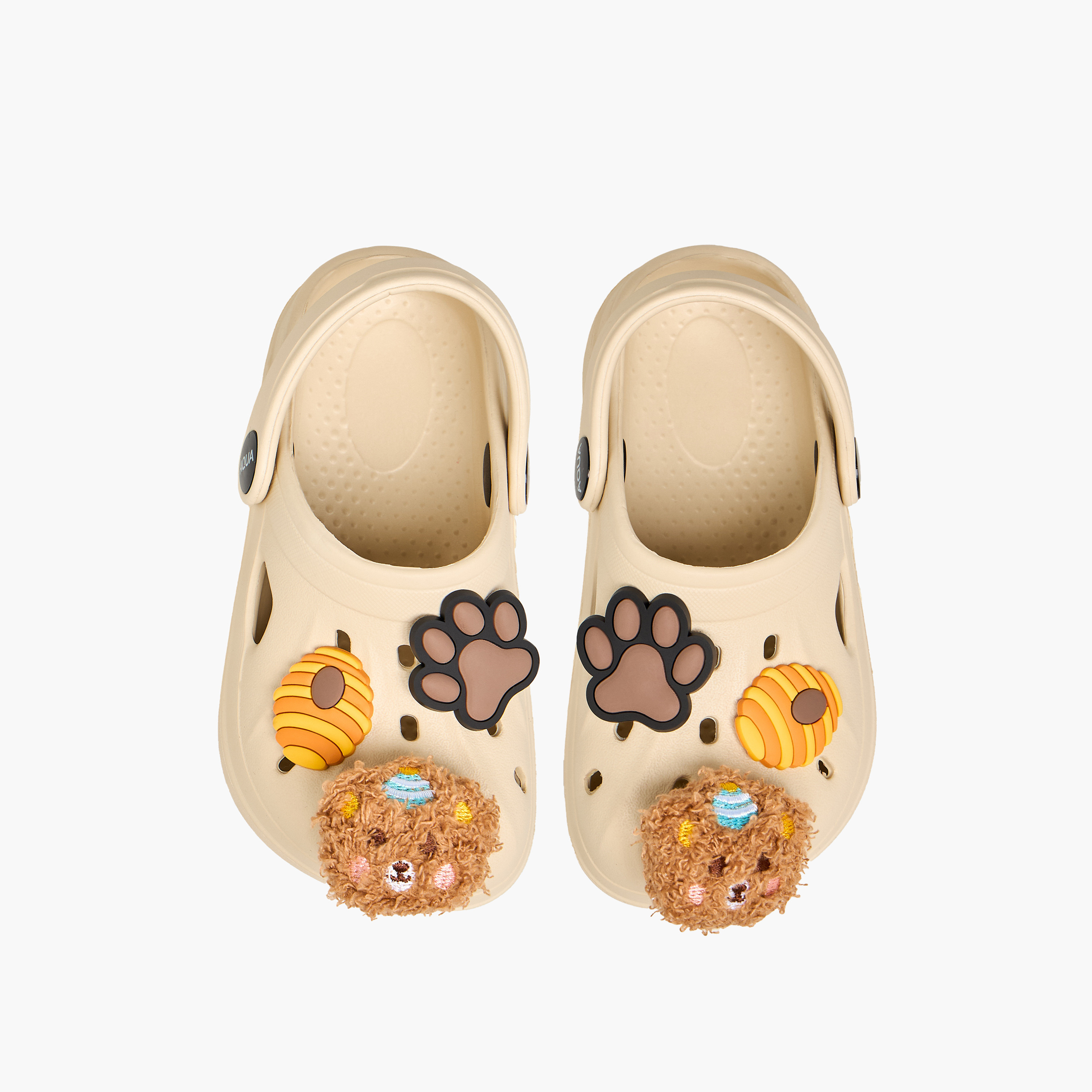 Aqua Girls Bear Applique Clogs-girls-shoes-flipflopsandslides-image-1