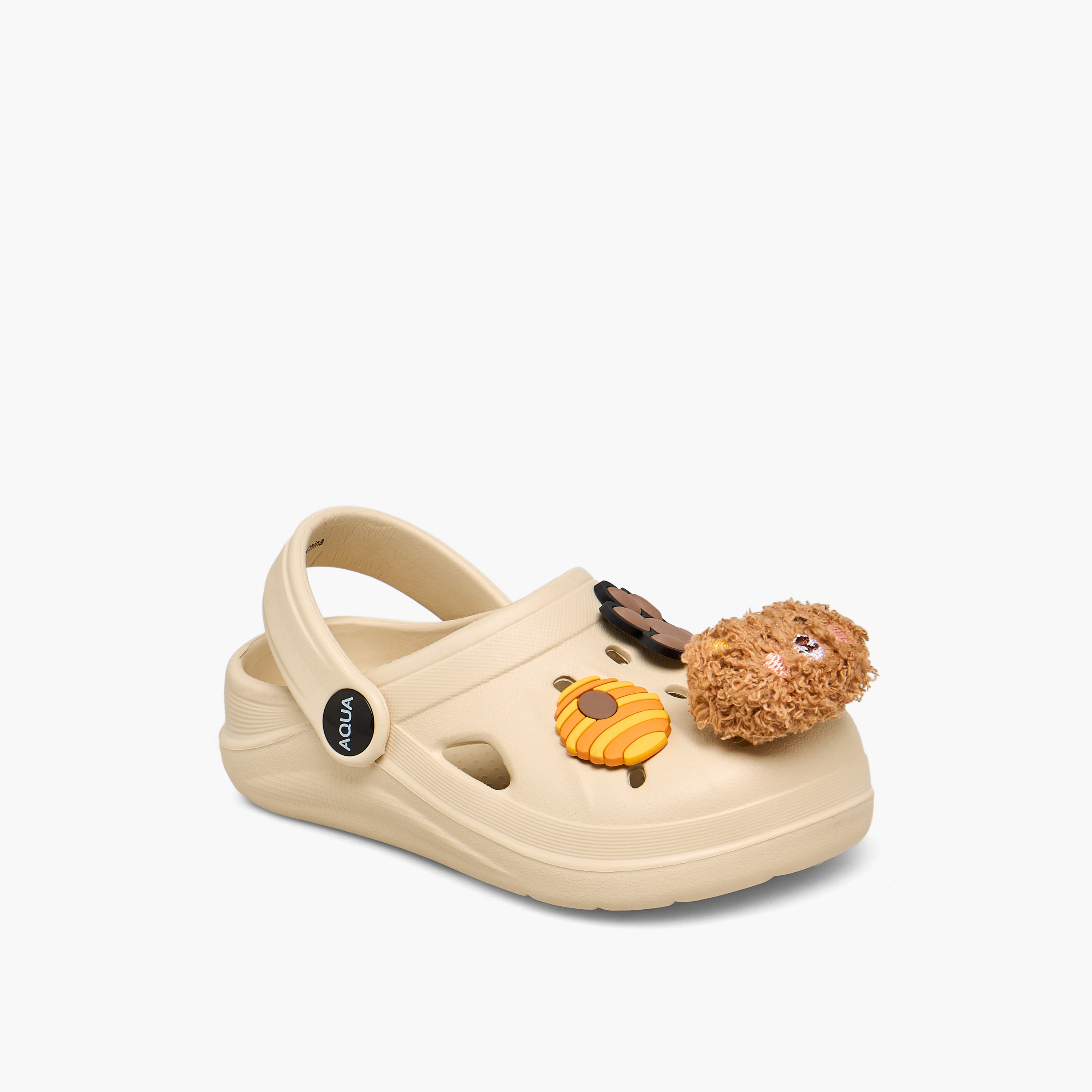 Aqua Girls Bear Applique Clogs-girls-shoes-flipflopsandslides-image-2