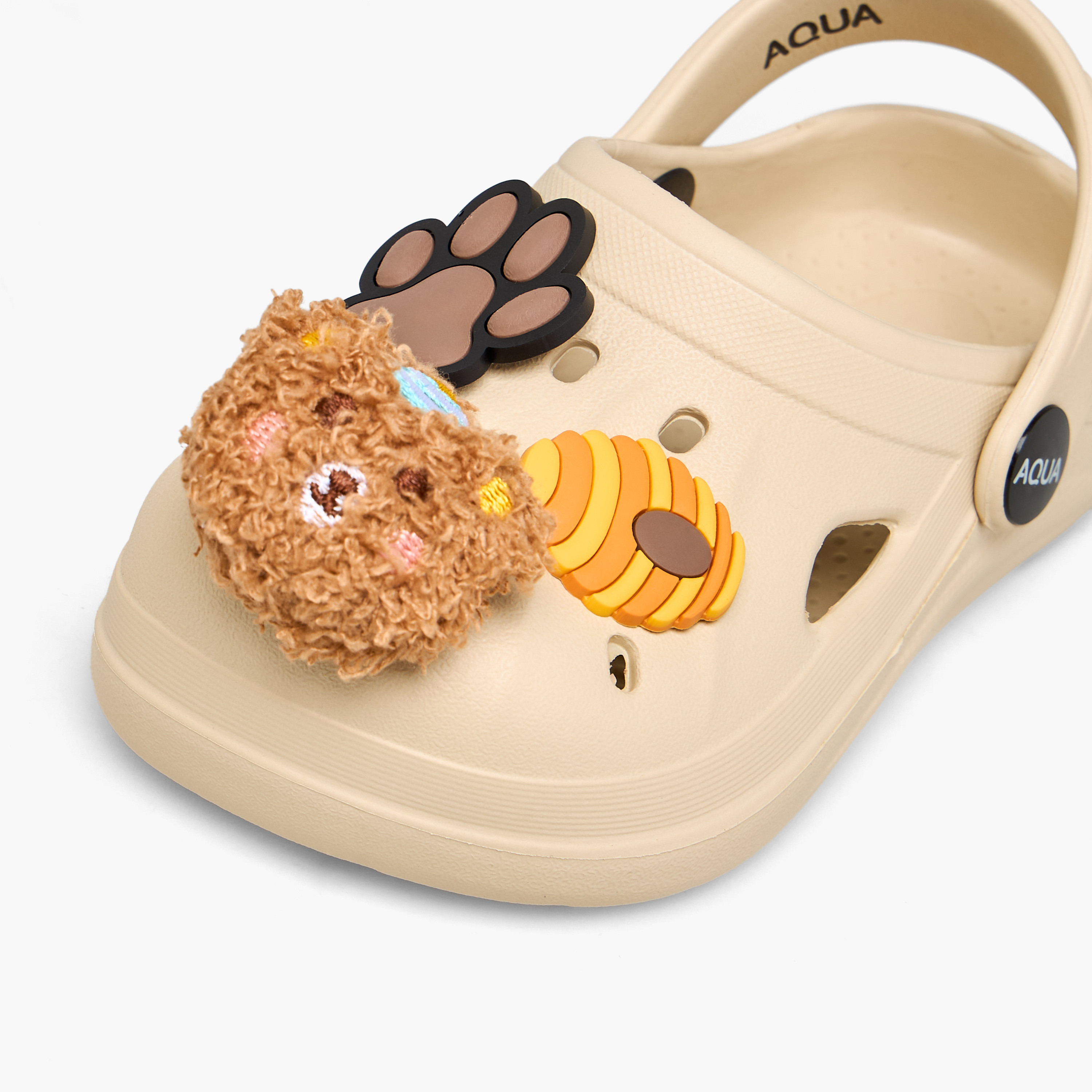 Aqua Girls Bear Applique Clogs-girls-shoes-flipflopsandslides-image-4