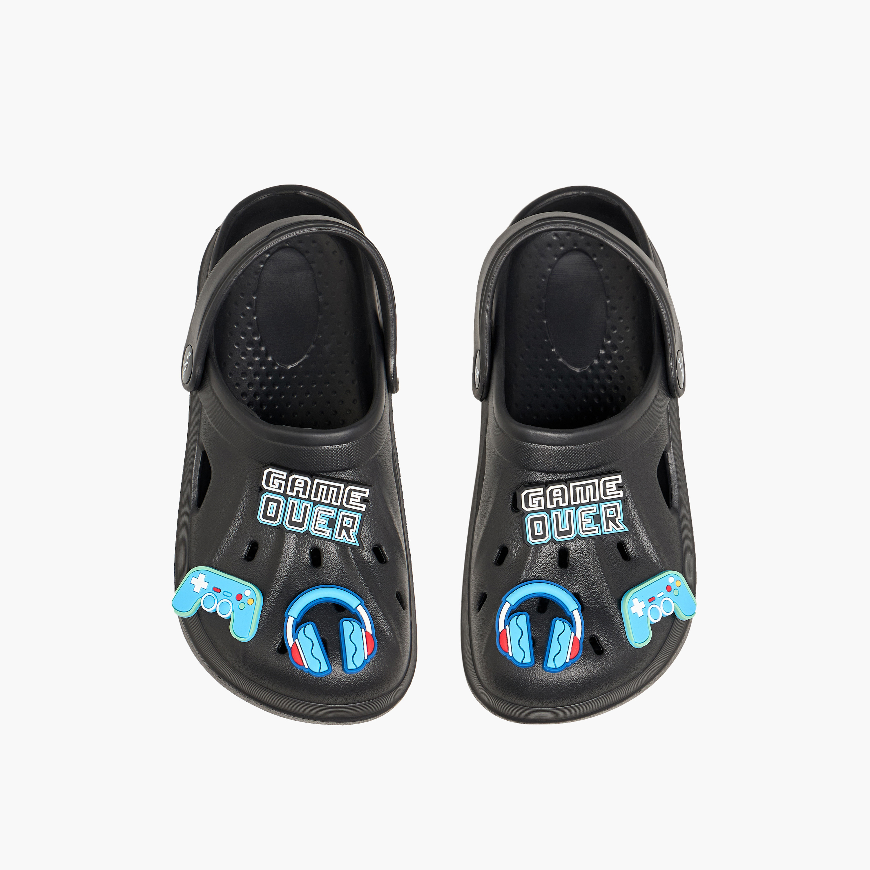 Aqua Boys Gaming Jibbitz Embellished Clogs-boys-shoes-flipflopsandslides-image-1