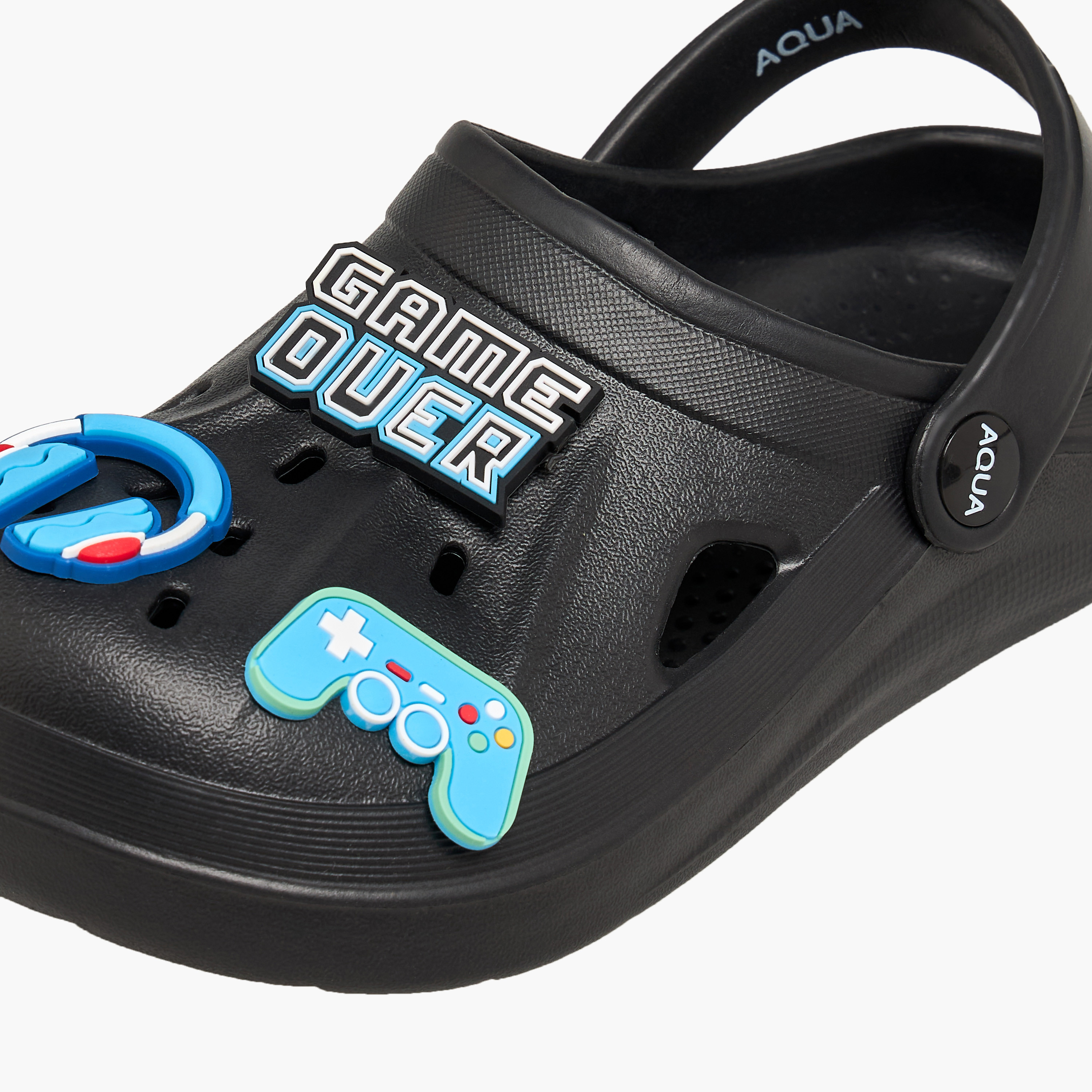 Aqua Boys Gaming Jibbitz Embellished Clogs-boys-shoes-flipflopsandslides-image-4