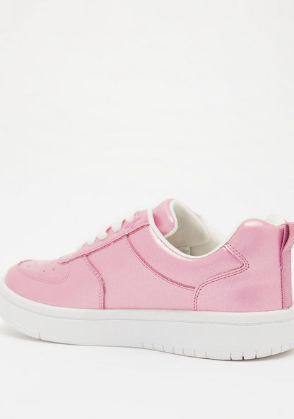 Little Missy Solid Sneakers with Lace-Up Closure