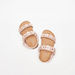 Flower Detail Cork Sandals with Hook and Loop Closure-Baby Girl%27s Sandals-thumbnail-1