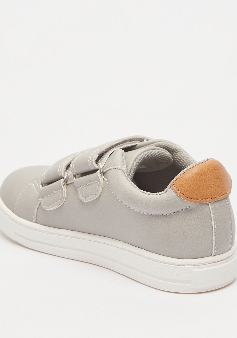 Juniors Textured Sneakers with Hook and Loop Closure-Boy%27s Sneakers-image-2