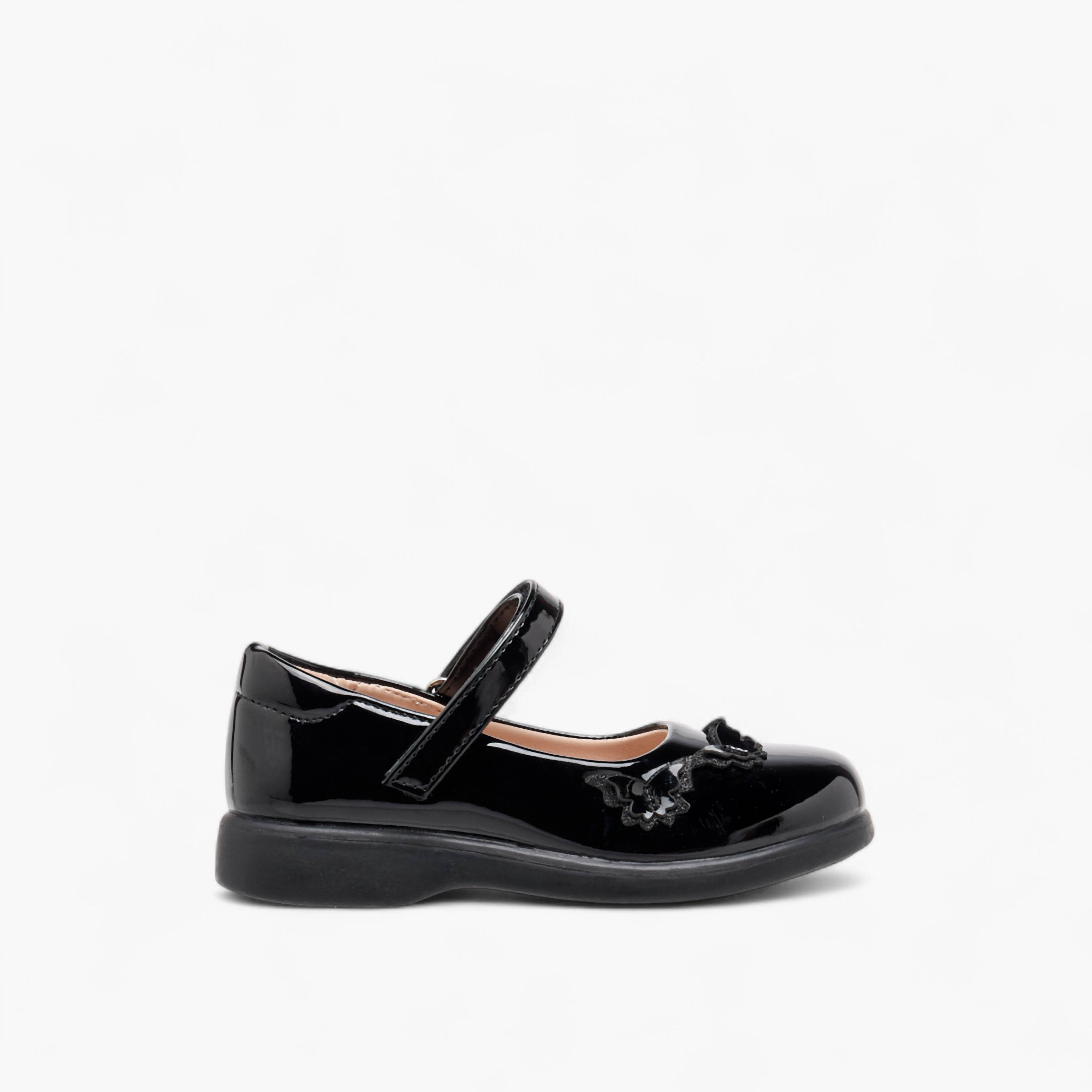 Flora Bella Butterfly Applique Mary Jane School Shoes with Hook and Loop Closure-girls-shoes-schoolshoes-image-3