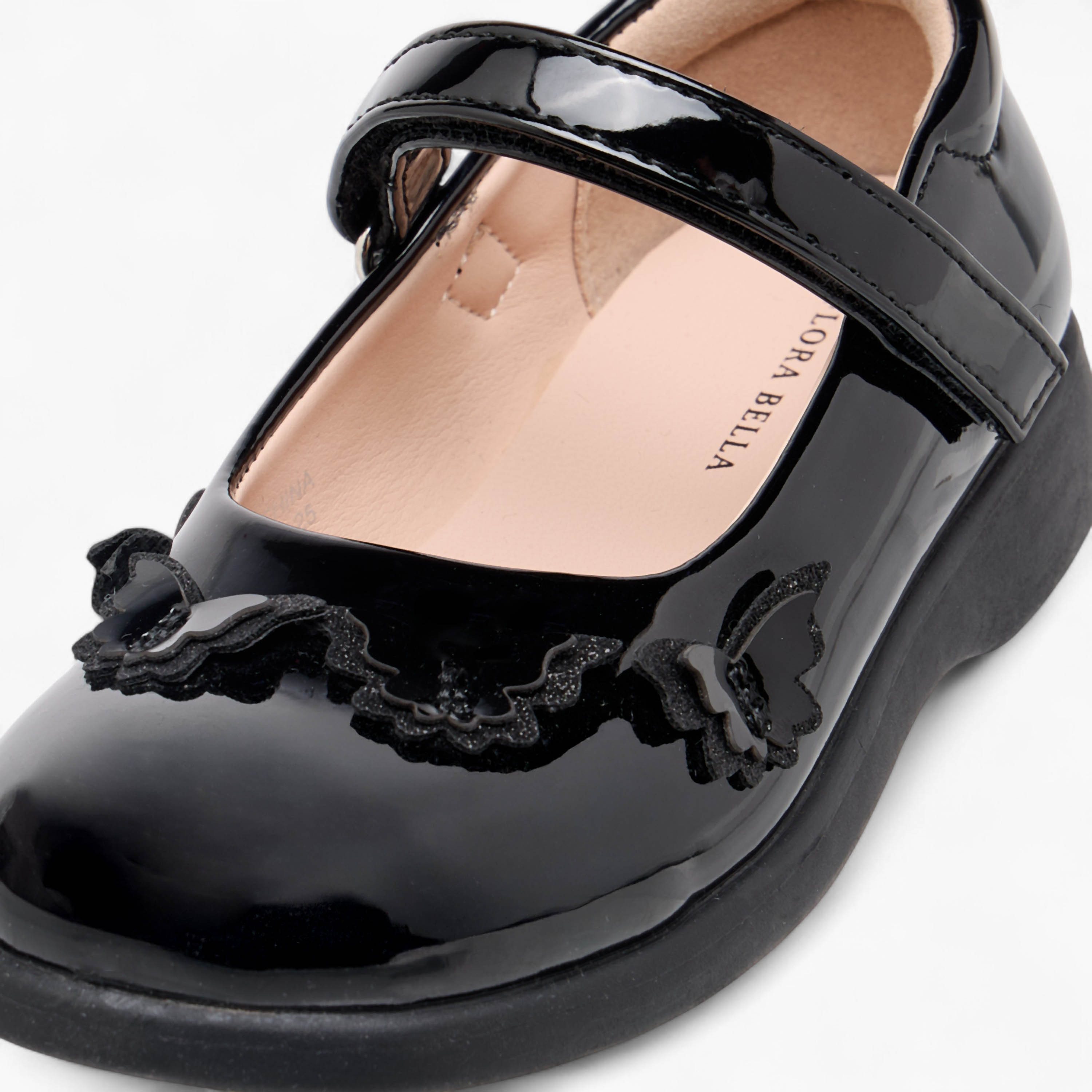 Flora Bella Butterfly Applique Mary Jane School Shoes with Hook and Loop Closure-girls-shoes-schoolshoes-image-6