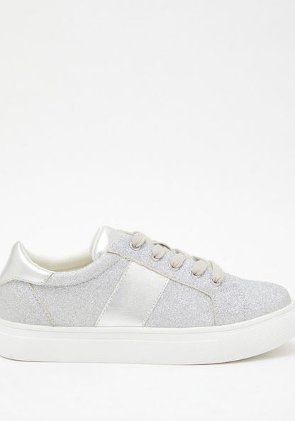 Little Missy Glitter Textured Lace-Up Sneakers