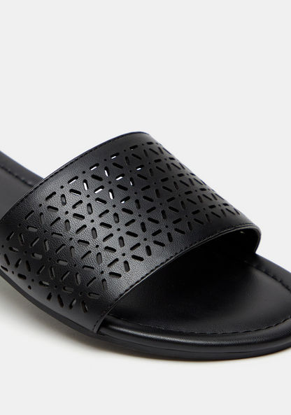 Celeste Women's Laser Cut Slip-On Slide Sandals-Women%27s Flat Sandals-image-3