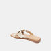 Le Confort Solid Cross Strap Slide Sandals with Metal Accent-Women%27s Flat Sandals-thumbnail-2