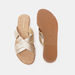 Le Confort Solid Cross Strap Slide Sandals with Metal Accent-Women%27s Flat Sandals-thumbnail-4