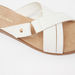 Le Confort Solid Cross Strap Slide Sandals with Metal Accent-Women%27s Flat Sandals-thumbnail-3