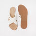 Le Confort Solid Cross Strap Slide Sandals with Metal Accent-Women%27s Flat Sandals-thumbnail-4