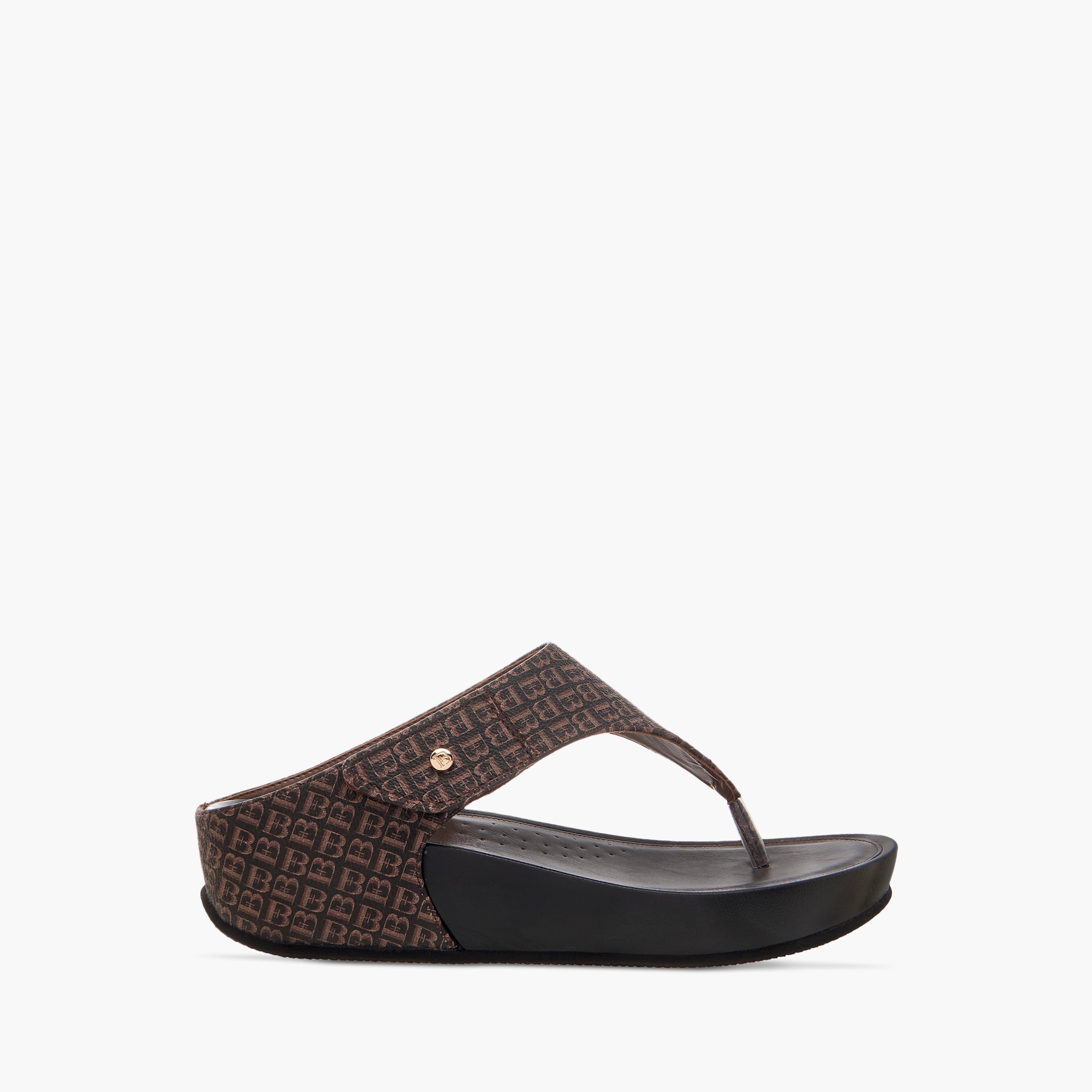 Flora Bella Monogram Print Slip-On Comfort Sandals with Wedge Heels-women-shoes-sandals-heeled-image-3