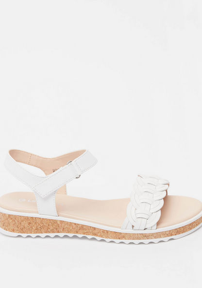 Le Confort Strap Sandals with Cork Detail and Hook and Loop Closure-Women%27s Flat Sandals-image-0