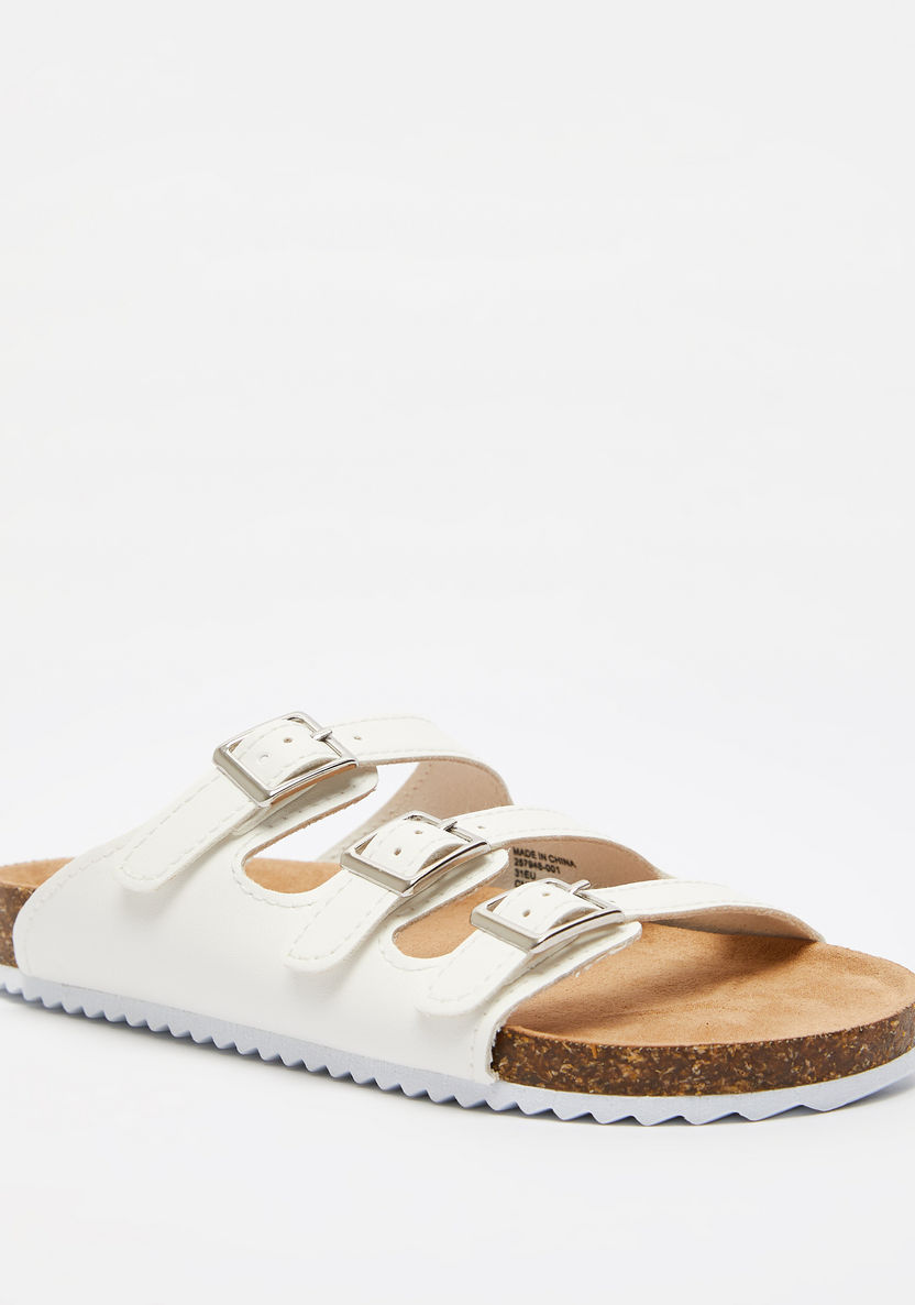 Little Missy Buckle Accented Slip-On Flat Sandals-Girl%27s Sandals-image-1