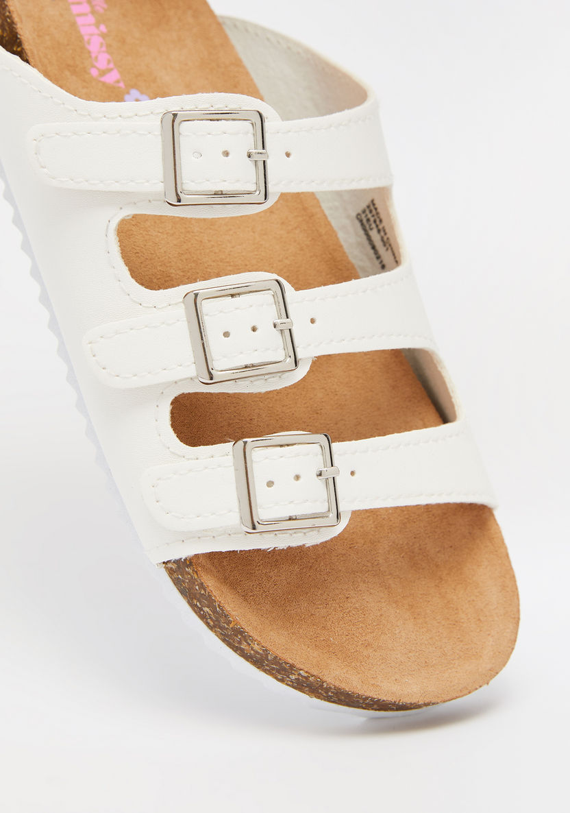 Little Missy Buckle Accented Slip-On Flat Sandals-Girl%27s Sandals-image-3