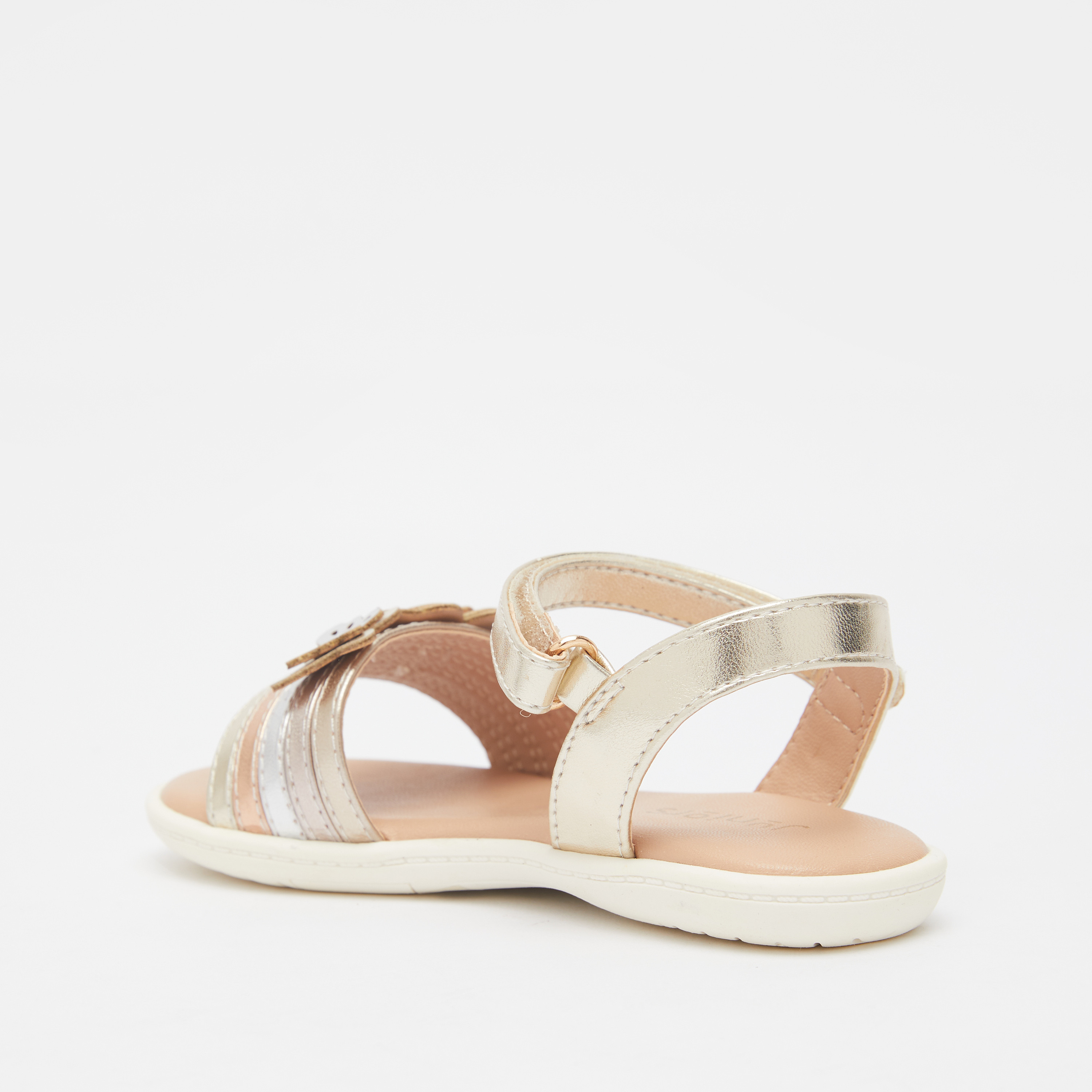Juniors Flat Sandals with Hook and Loop Closure-baby-girls-shoes-sandals-image-3
