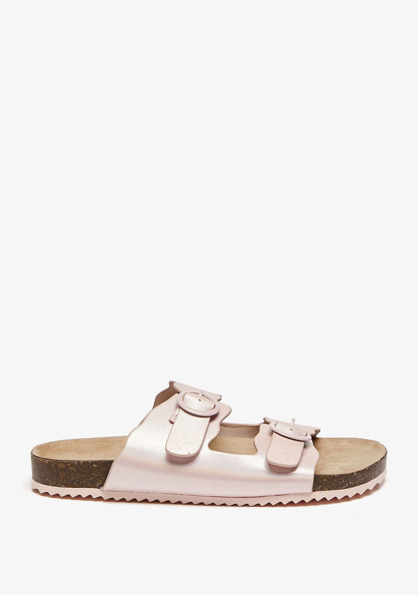 Little Missy Slip-On Sandals with Buckle Accent-Girl%27s Sandals-image-0