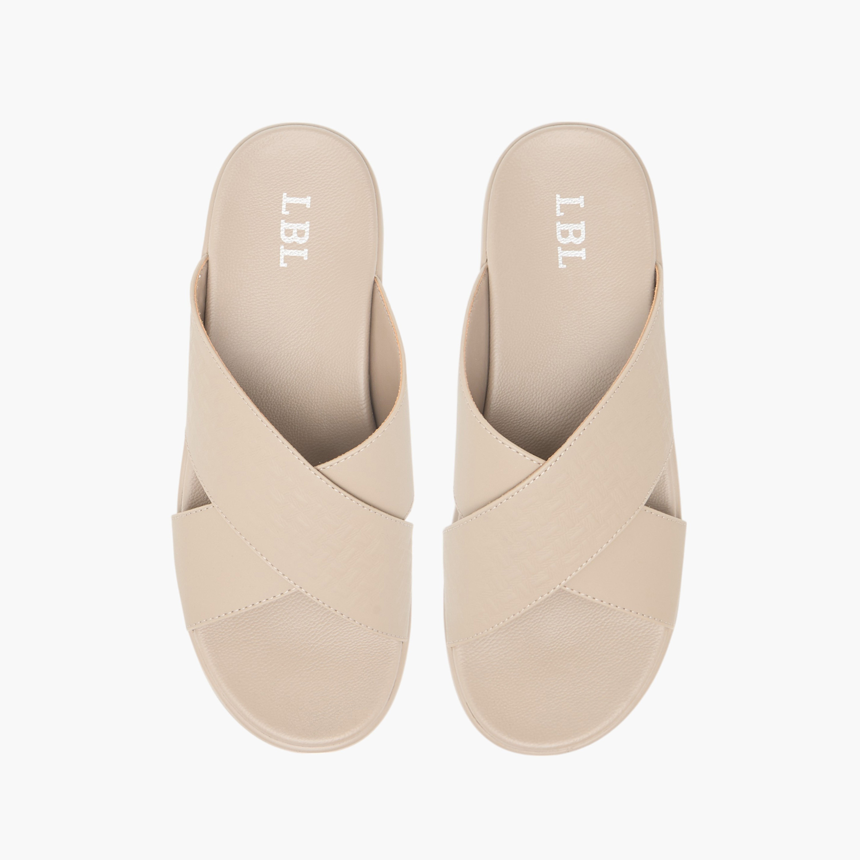 صندل مريح سهل الارتداء بارز الملمس بحزام متقاطع من إل بي إل من شو إكسبرس-men-shoes-sandals-image-1