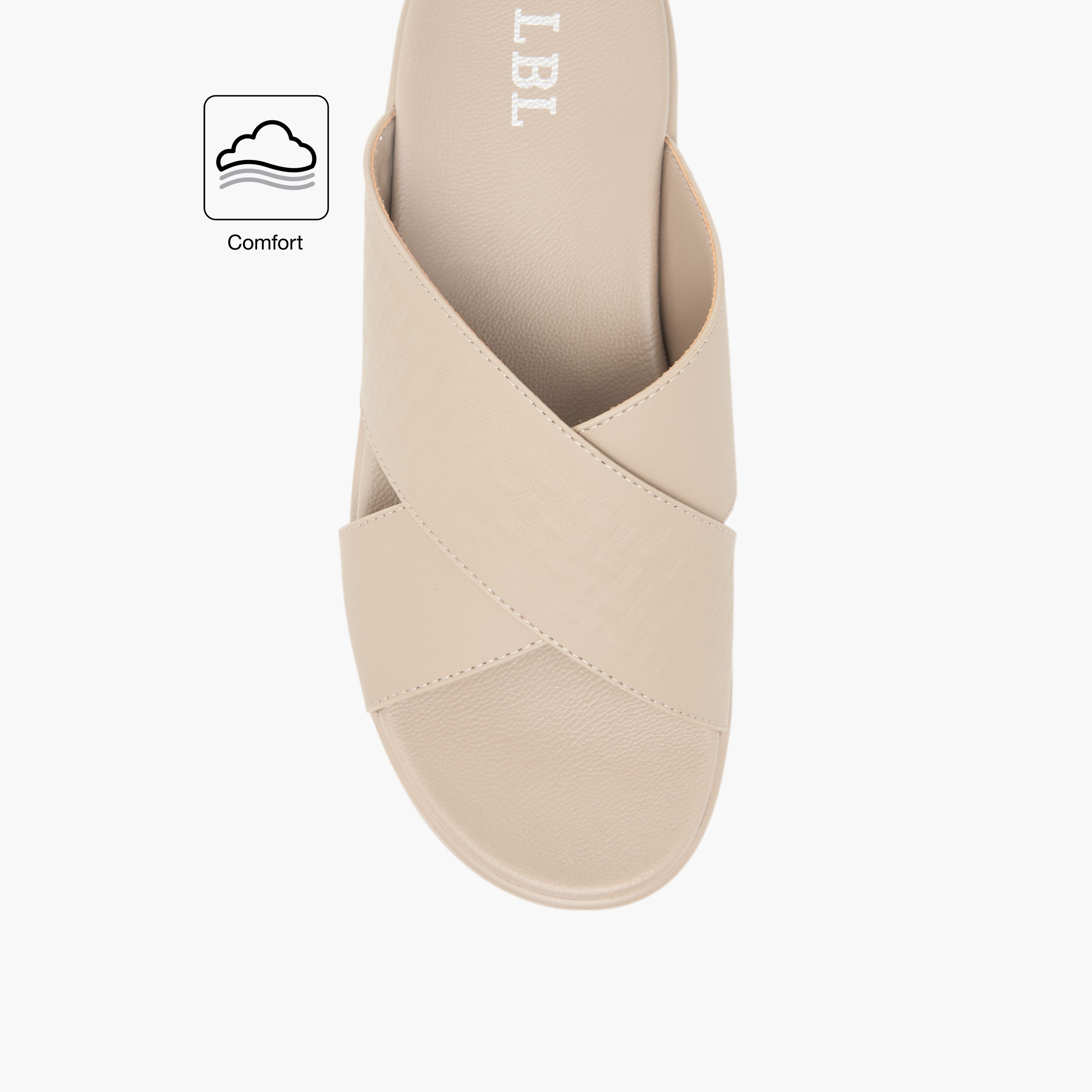 صندل مريح سهل الارتداء بارز الملمس بحزام متقاطع من إل بي إل من شو إكسبرس-men-shoes-sandals-image-2