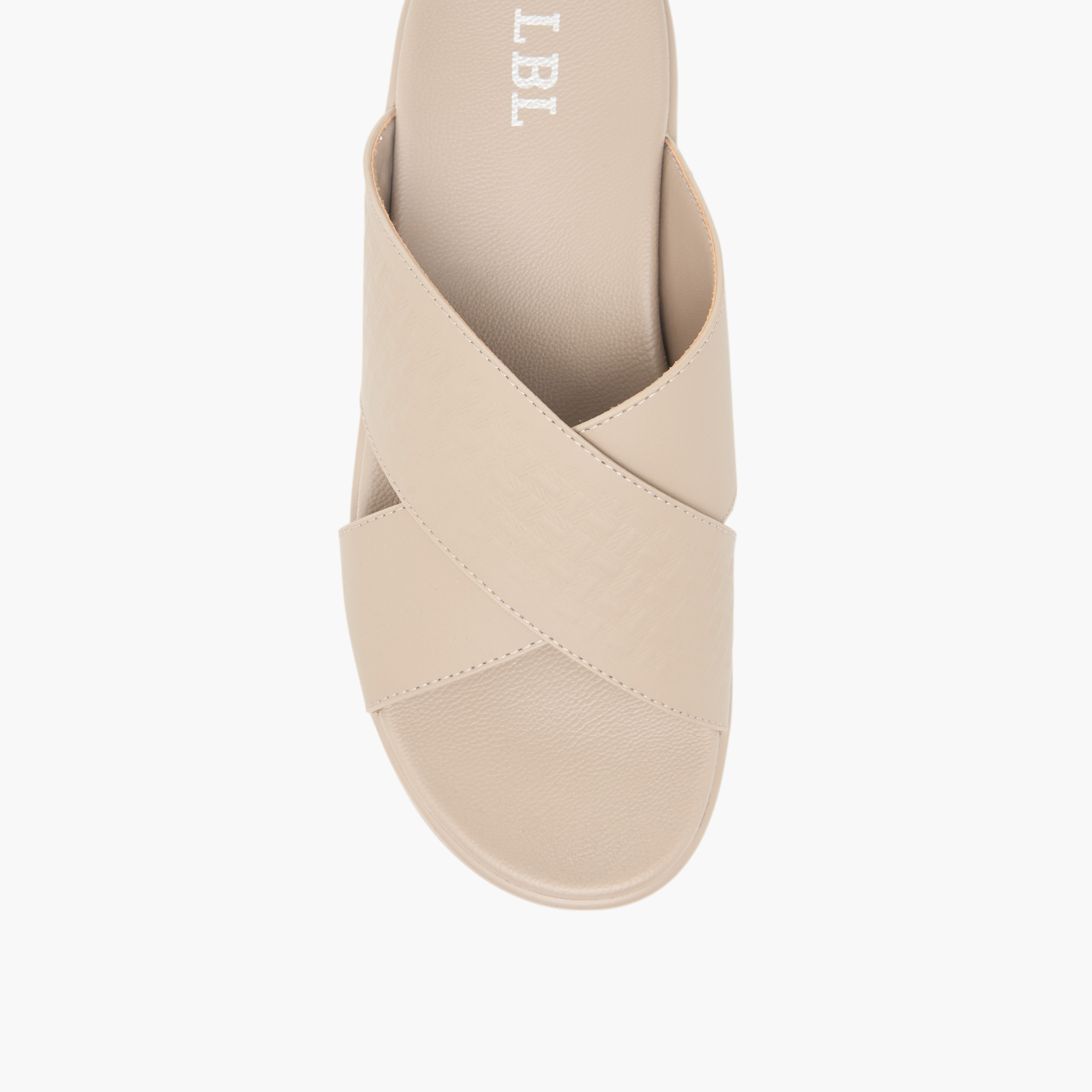صندل مريح سهل الارتداء بارز الملمس بحزام متقاطع من إل بي إل من شو إكسبرس-men-shoes-sandals-image-3