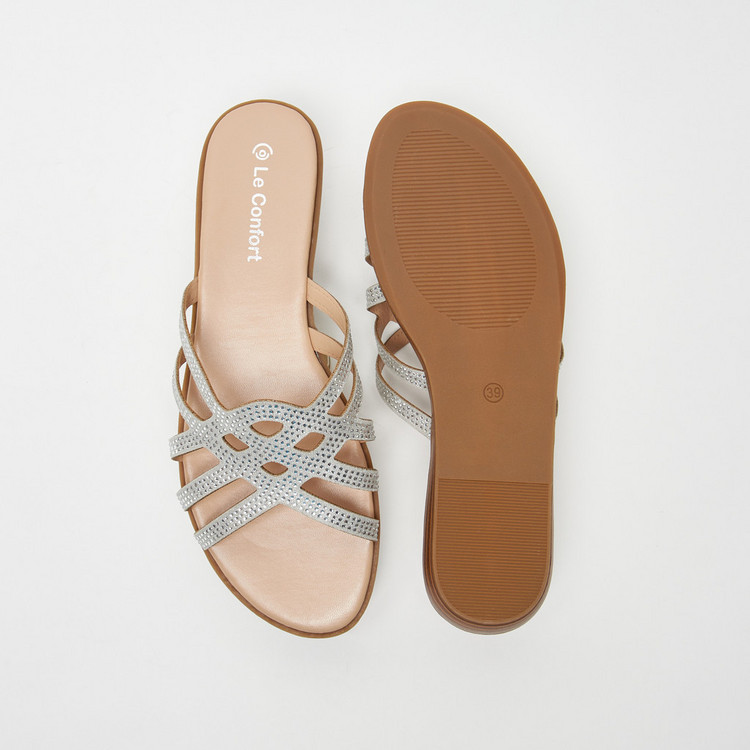 Le Confort Embellished Slip-On Sandals