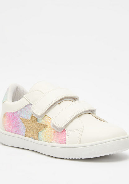 Little Missy Panelled Sneakers with Hook and Loop Closure-Girl%27s Sneakers-image-1