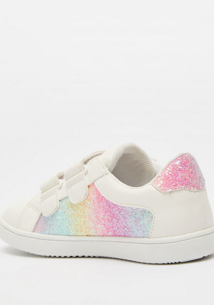 Little Missy Panelled Sneakers with Hook and Loop Closure-Girl%27s Sneakers-image-2