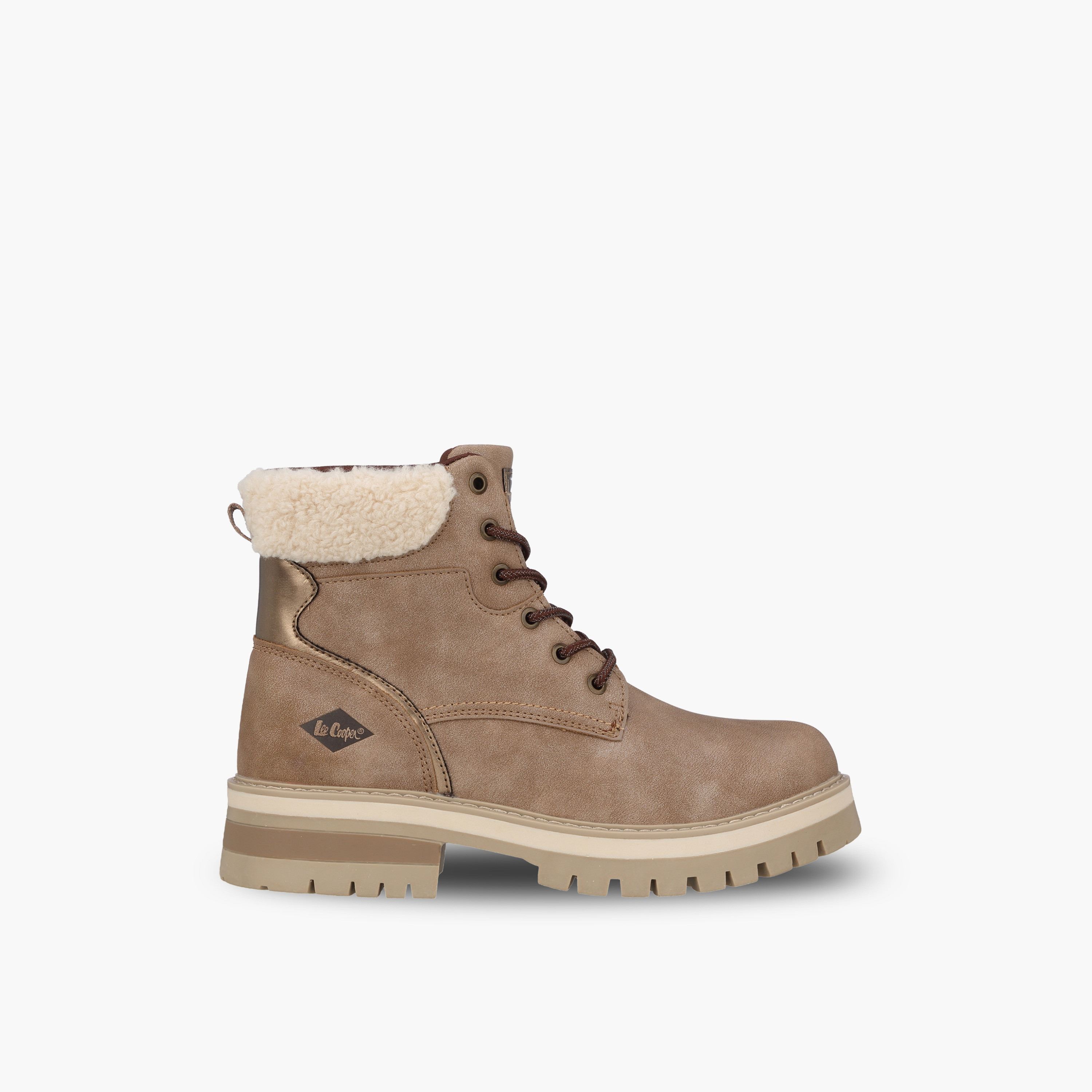 بوت بكاحل للنساء من الجلد الصناعي مع فرو صناعي ورباط إغلاق من لي كوبر-women-shoes-boots-image-3