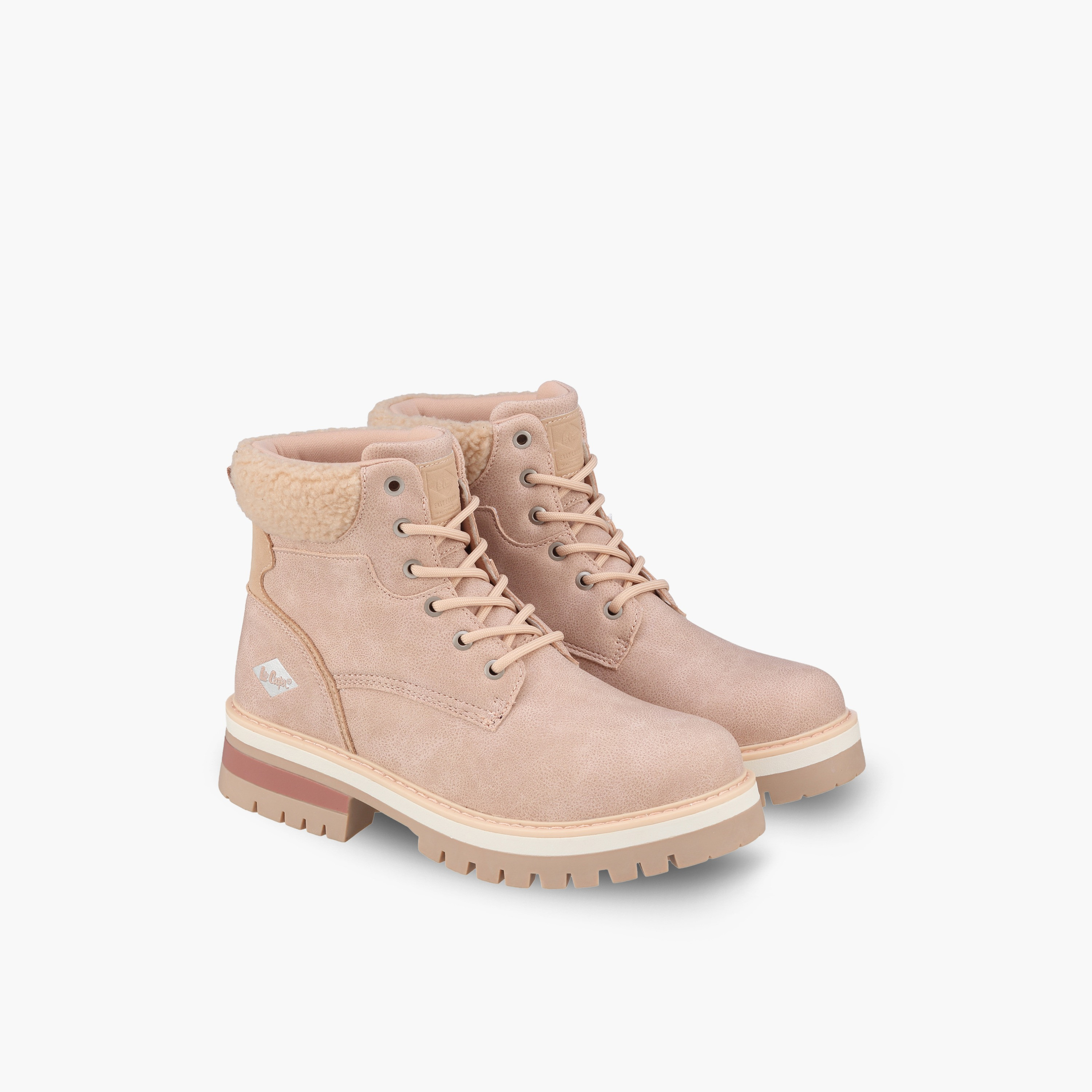 بوت بكاحل للنساء من الجلد الصناعي مع فرو صناعي ورباط إغلاق من لي كوبر-women-shoes-boots-image-1