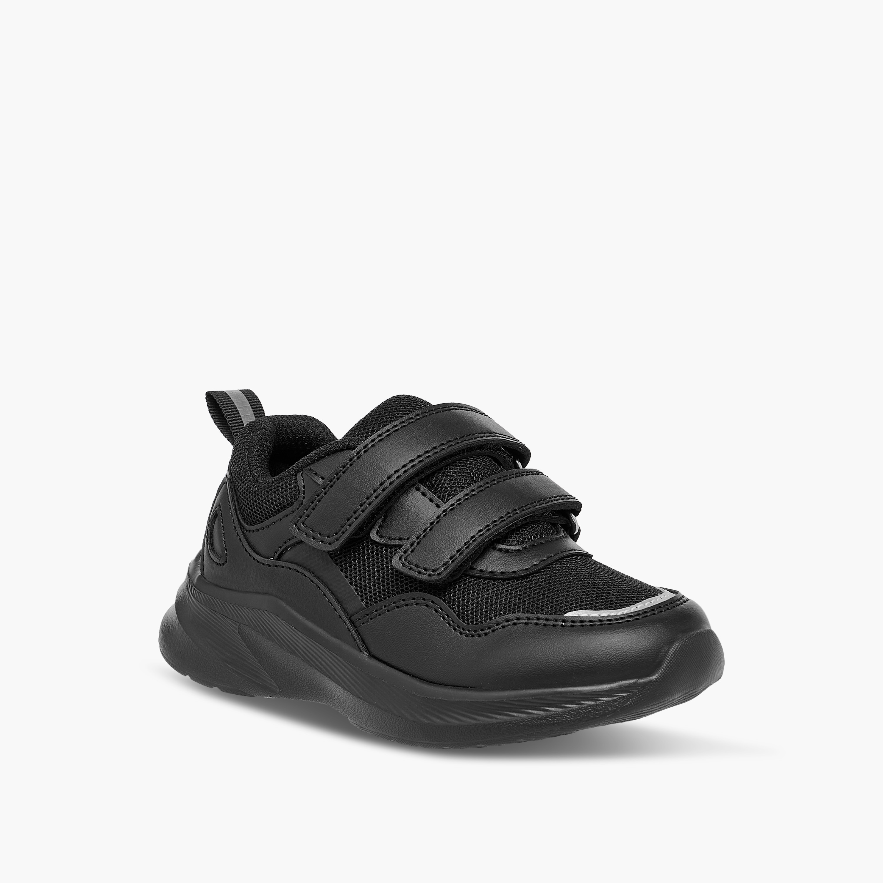 LBL by Shoexpress Panelled School Shoes with Hook and Loop Closure-girls-shoes-schoolshoes-image-2