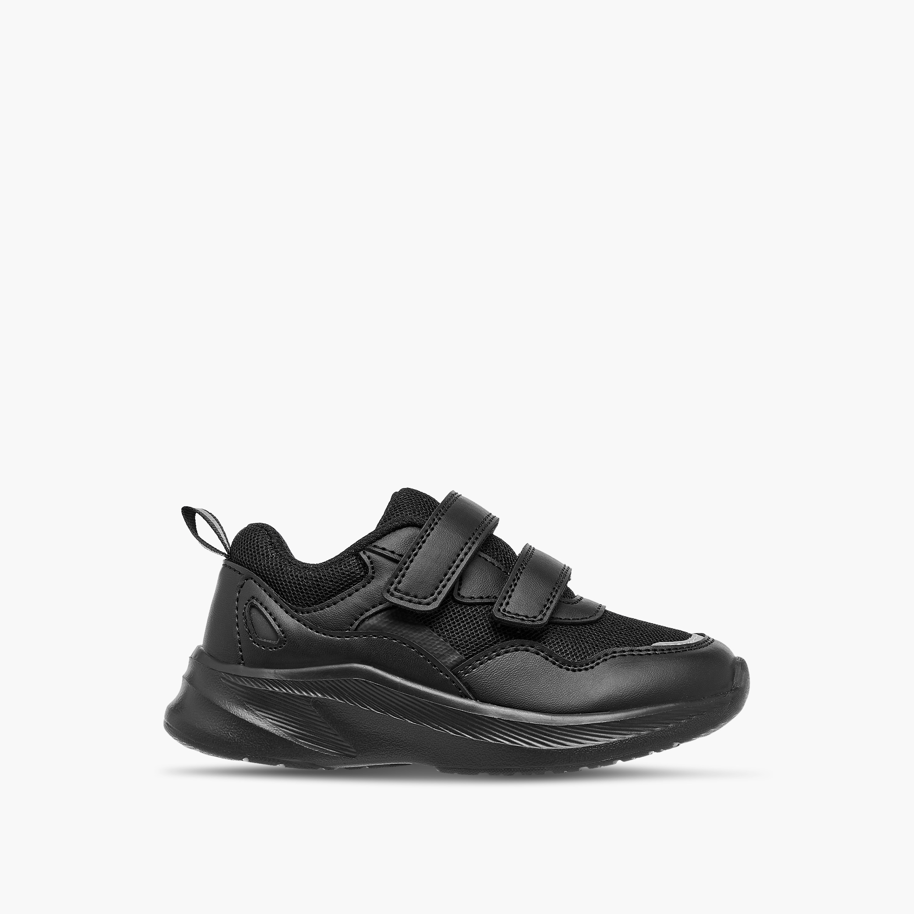 LBL by Shoexpress Panelled School Shoes with Hook and Loop Closure-girls-shoes-schoolshoes-image-3